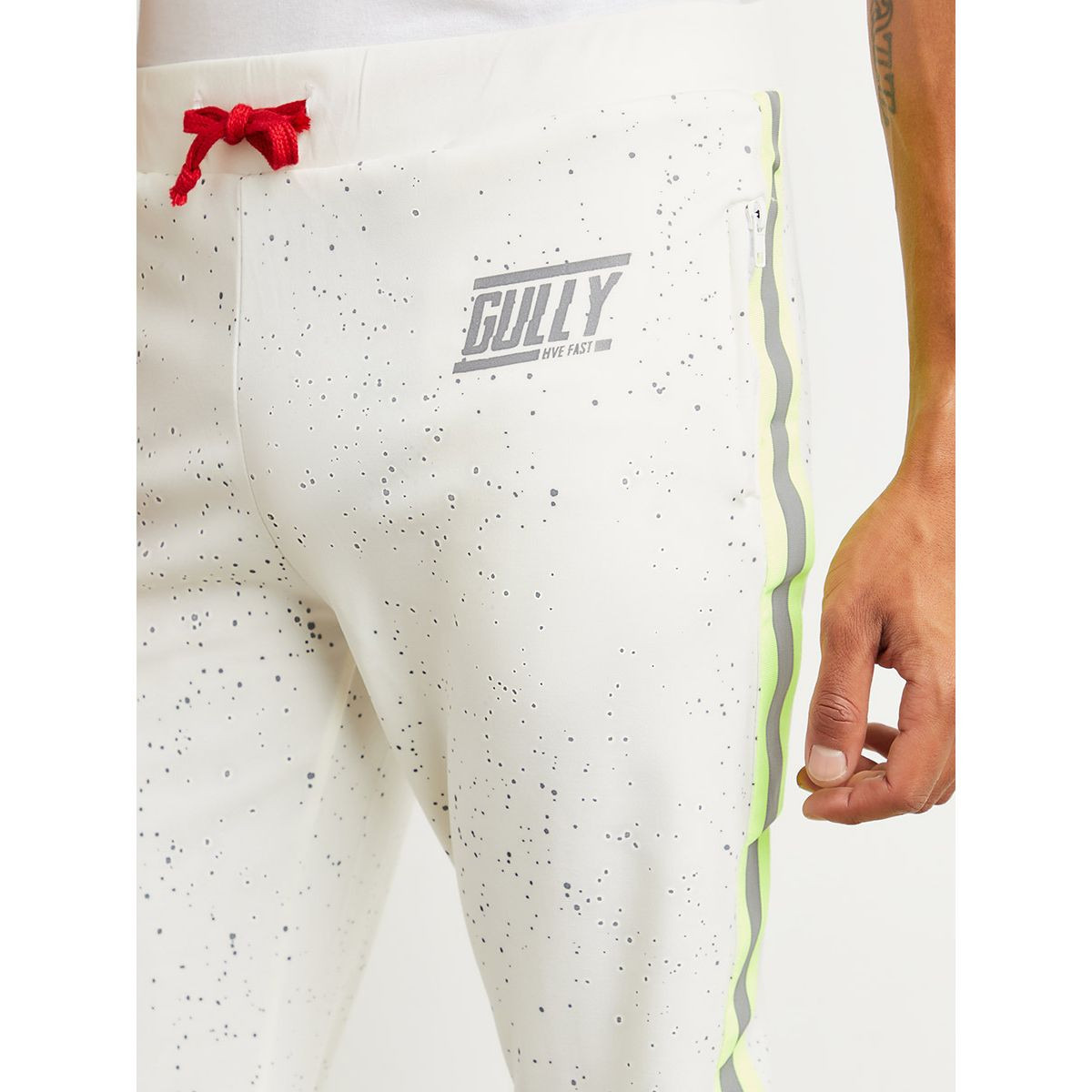 Styli Speckle Print Cuffed Jogger with Reflective Tape Detail-men-clothing-bottoms-joggers-image-4