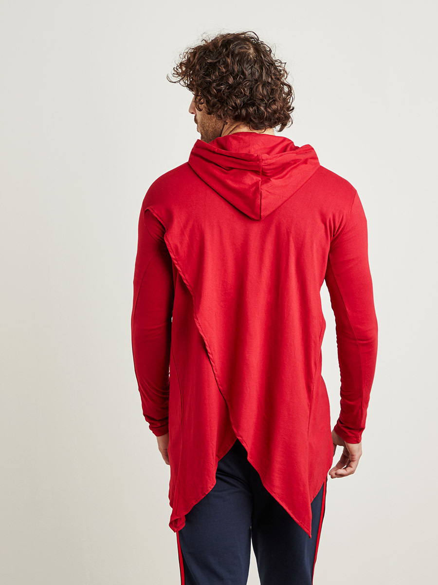 Asymmetrical Hem Hooded Pullover with Long Sleeves-men-winterwear-hoodiesandsweatshirts-image-3