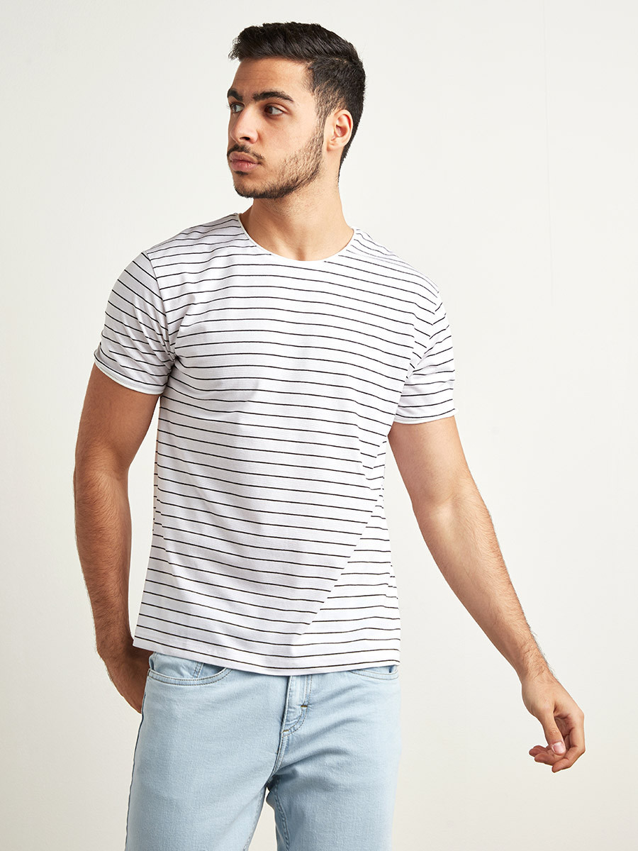 تيشيرت مخطط بأكمام قصيرة -men-clothing-tshirtsandpolos-tshirts-image-1