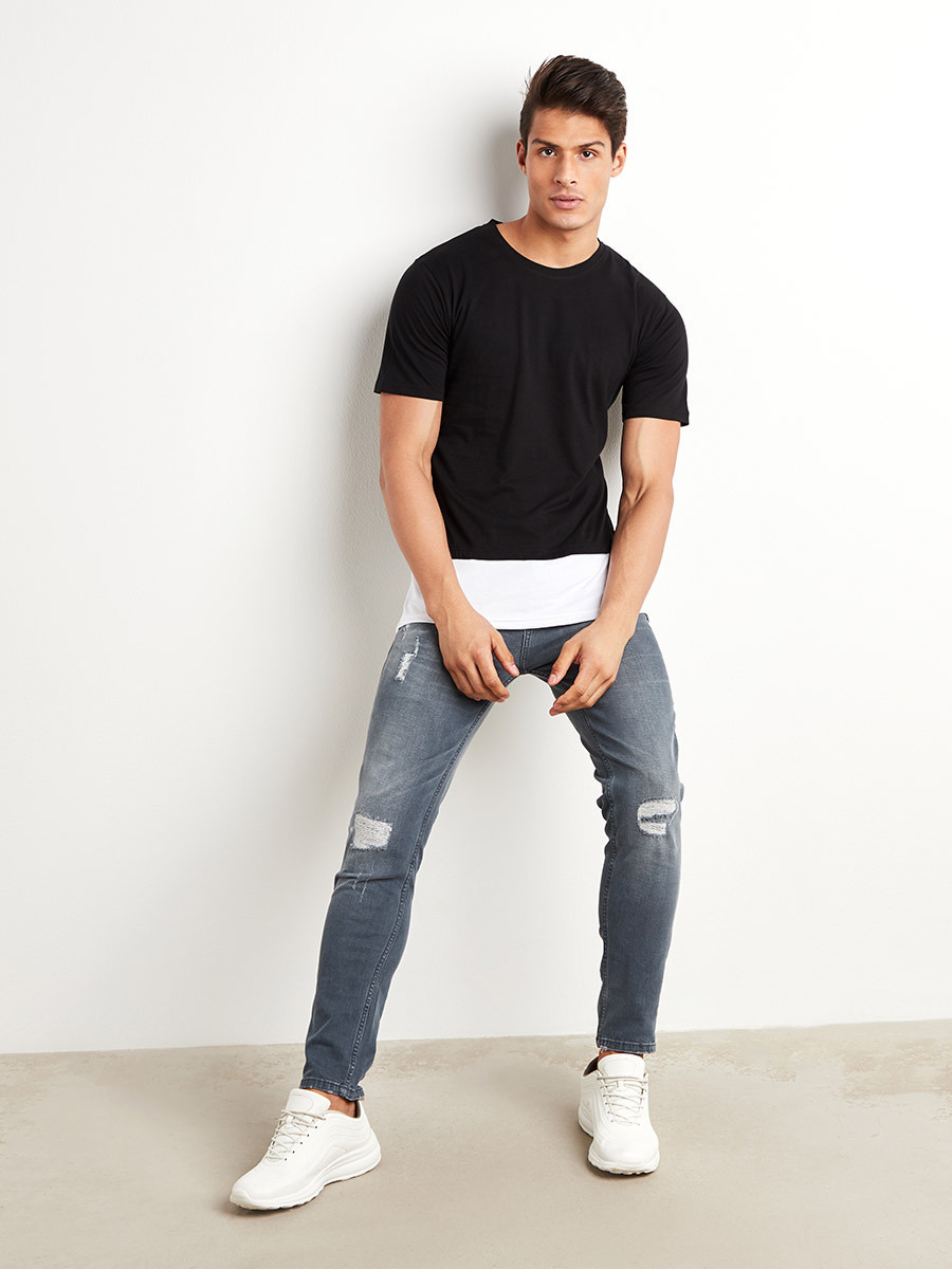 Contrast Split Hem Longline T-shirt-men-clothing-tshirtsandpolos-tshirts-image-2