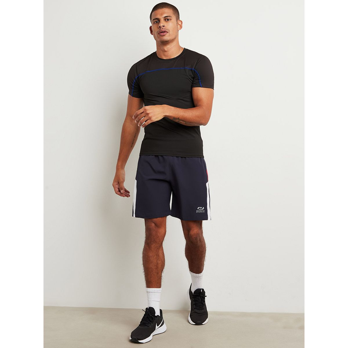 Styli Contrast Side Panel Shorts with Side Pocket-men-clothing-bottoms-shorts-image-3