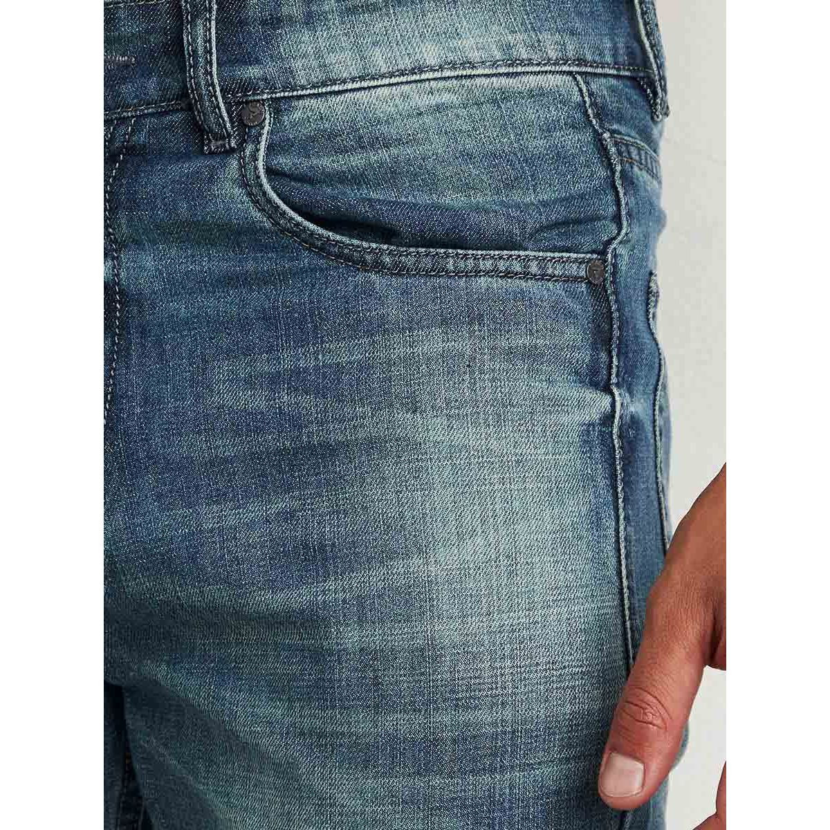 Pocket Construct Faded Jeans with Belt Loops-men-clothing-bottoms-jeans-image-3