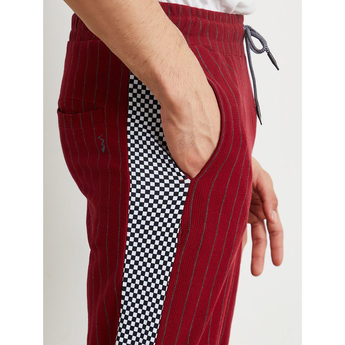 Styli Contrast Side Checked Tape Detail Jogger-men-clothing-bottoms-joggers-image-3