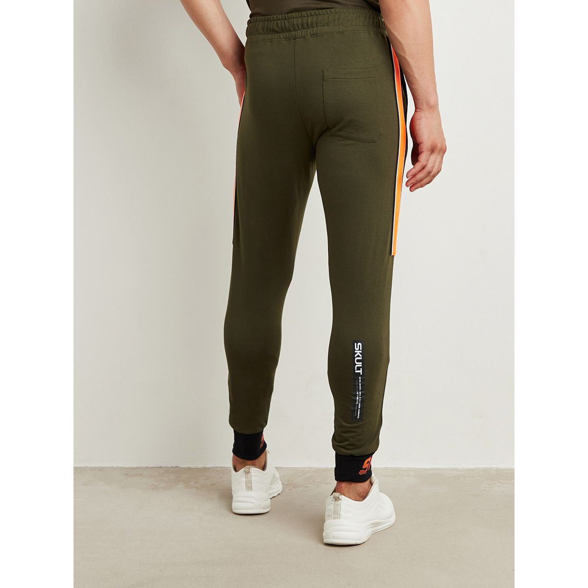 Styli Printed Cuffed Contrast Drawstring Waist Joggers-men-clothing-bottoms-joggers-image-4