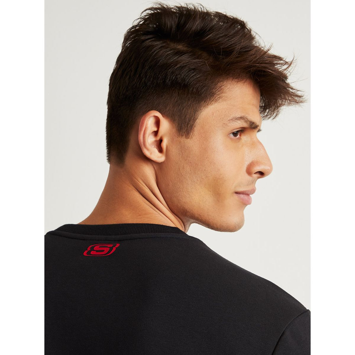 Skechers Wordmark Printed Round Neck Sweatshirt with Long Sleeves-men-winterwear-hoodiesandsweatshirts-image-3