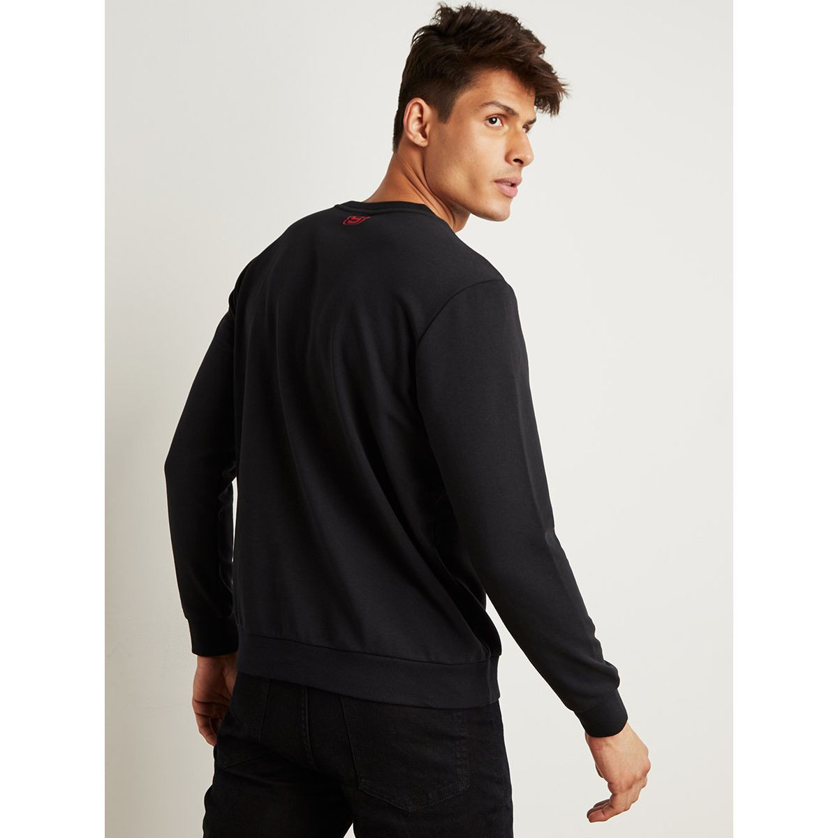 Skechers Wordmark Printed Round Neck Sweatshirt with Long Sleeves-men-winterwear-hoodiesandsweatshirts-image-4