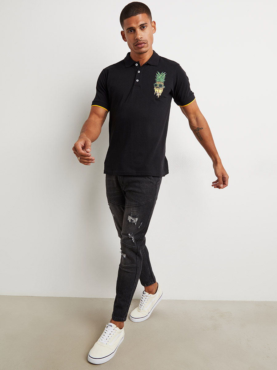 Pineapple Print Polo Neck T-shirt-men-clothing-tshirtsandpolos-polos-image-2