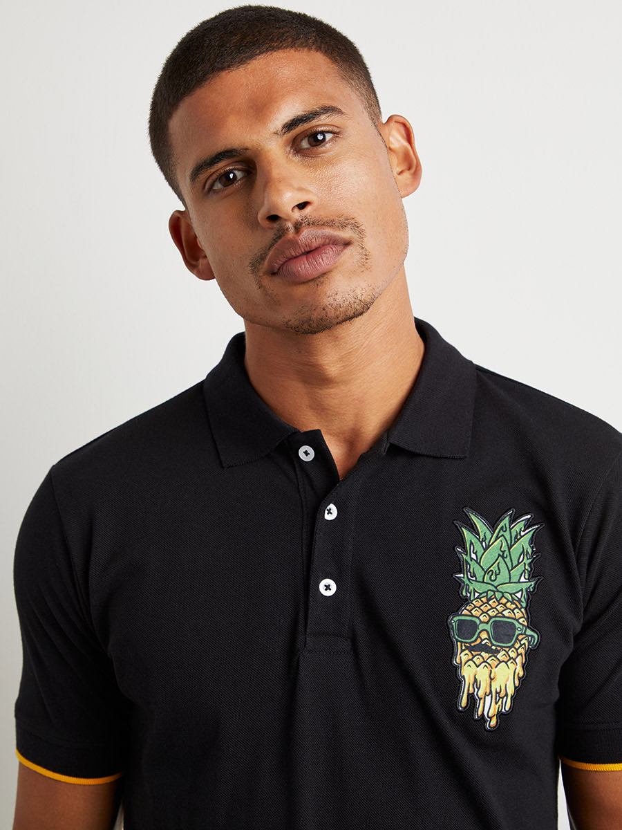 Pineapple Print Polo Neck T-shirt-men-clothing-tshirtsandpolos-polos-image-4