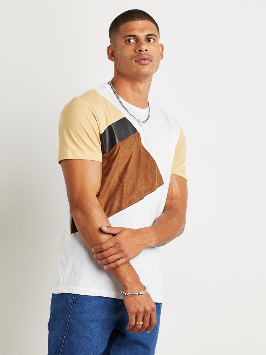 تيشيرت بقصة ضيقة وأكمام قصيرة من ستايلي-men-clothing-tshirtsandpolos-tshirts-image-1