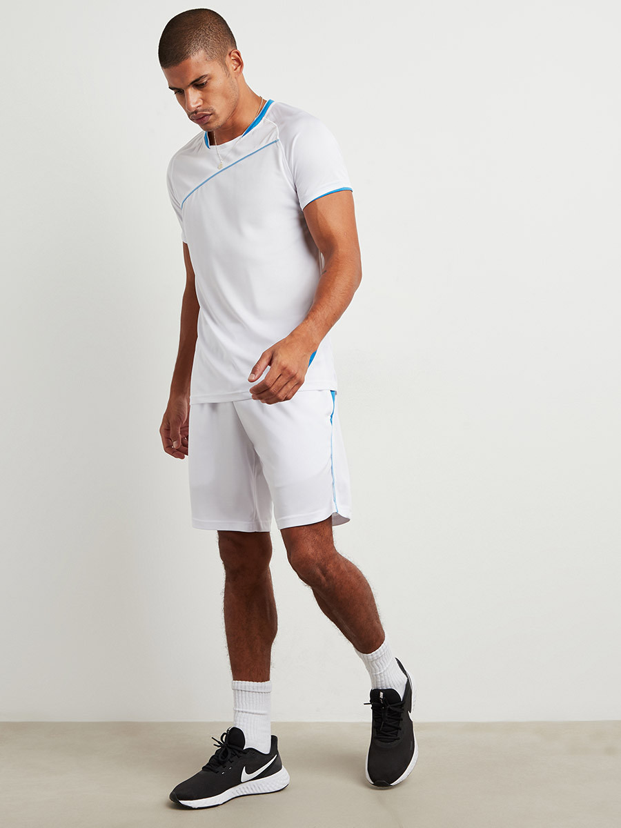 Contrast Panel Detail T-shirt and Shorts Activewear Set-men-clothing-sportswearandactivewear-tracksuits-image-1