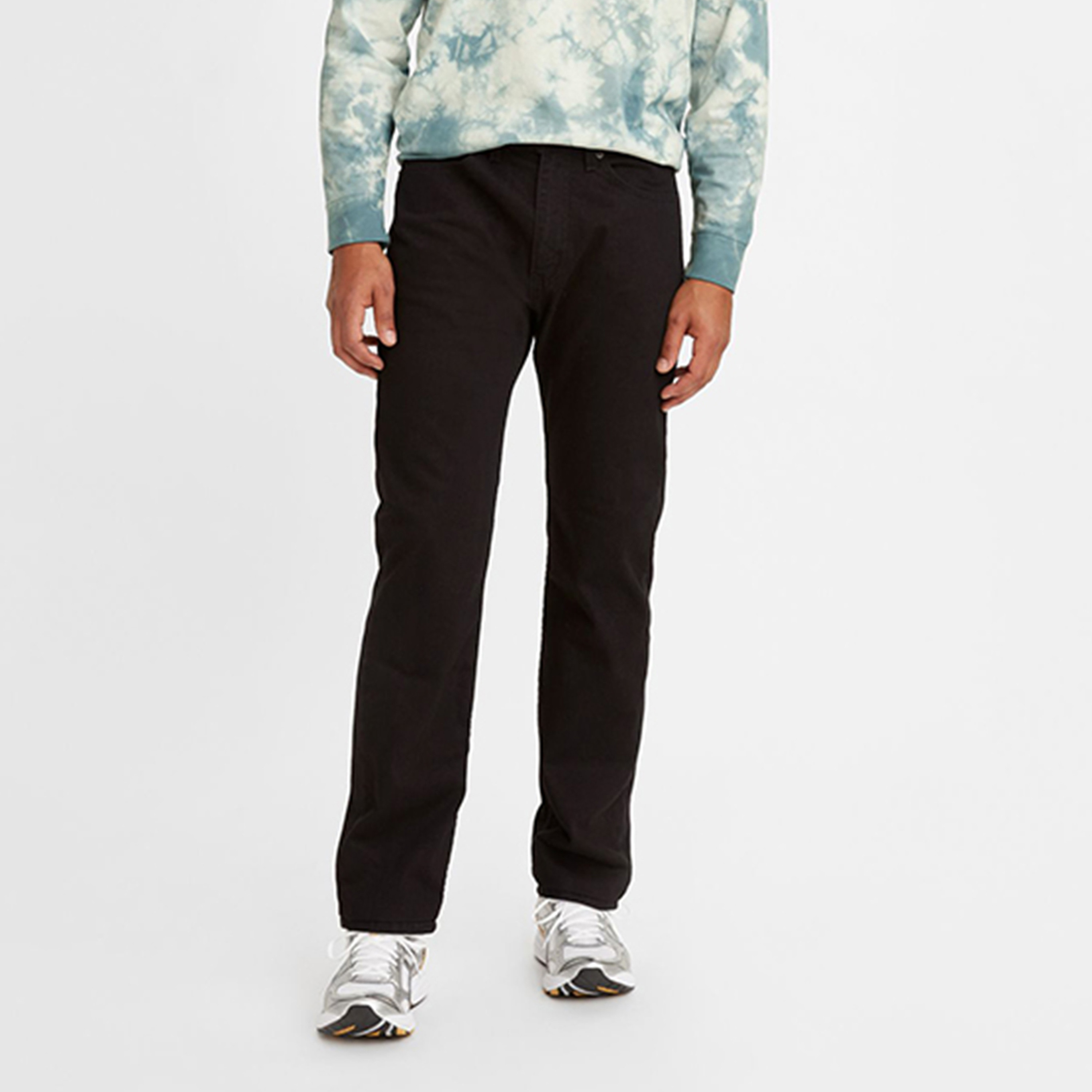 جينز ليفيس 505 أسود مقاس 34 بوصة أرجل عادي الارتفاع مع إغلاق أزرار متوسط الارتفاع-men-clothing-bottoms-jeans-image-1
