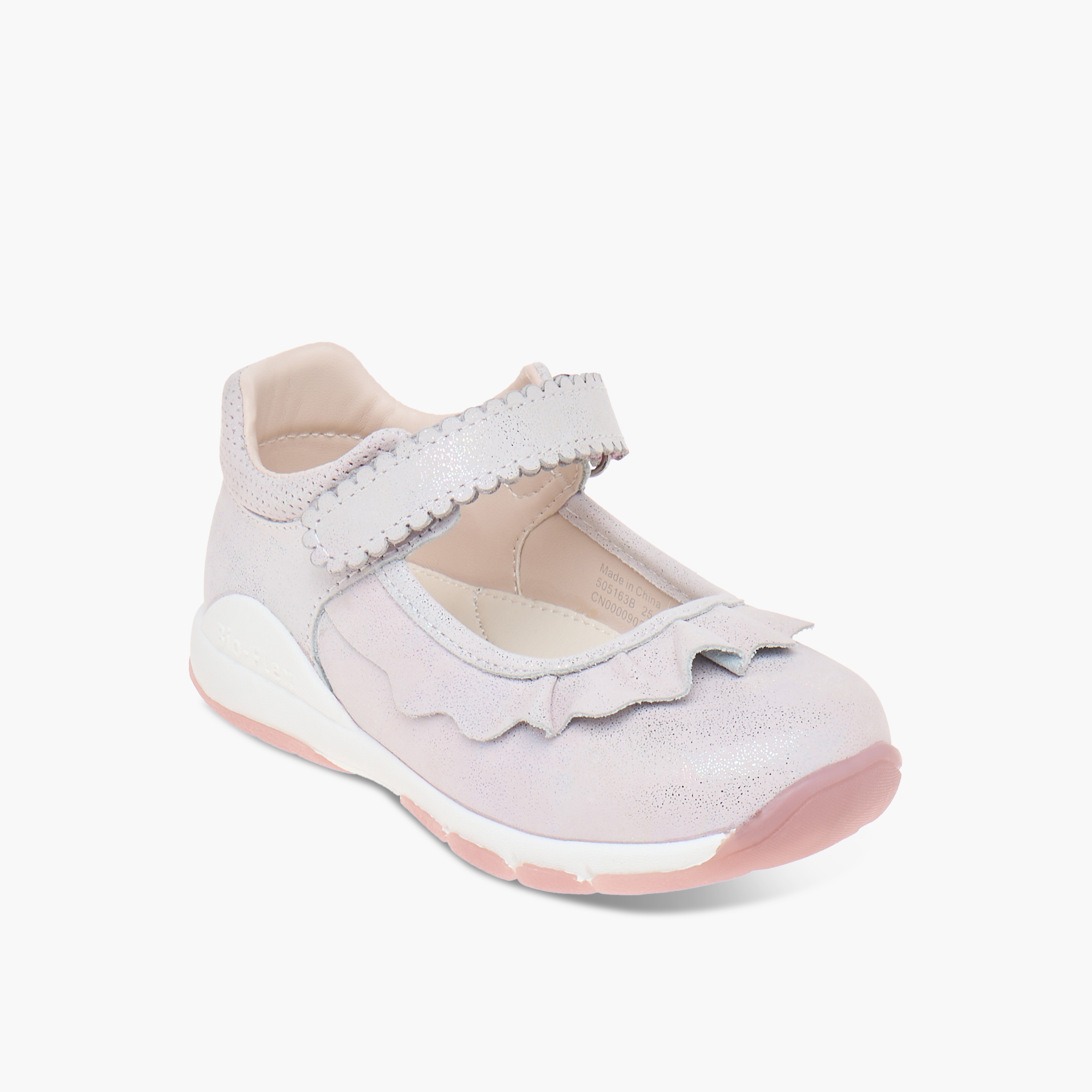 Juniors Textured Mary Jane Shoes with Hook and Loop Closure-girls-shoes-maryjanes-image-2