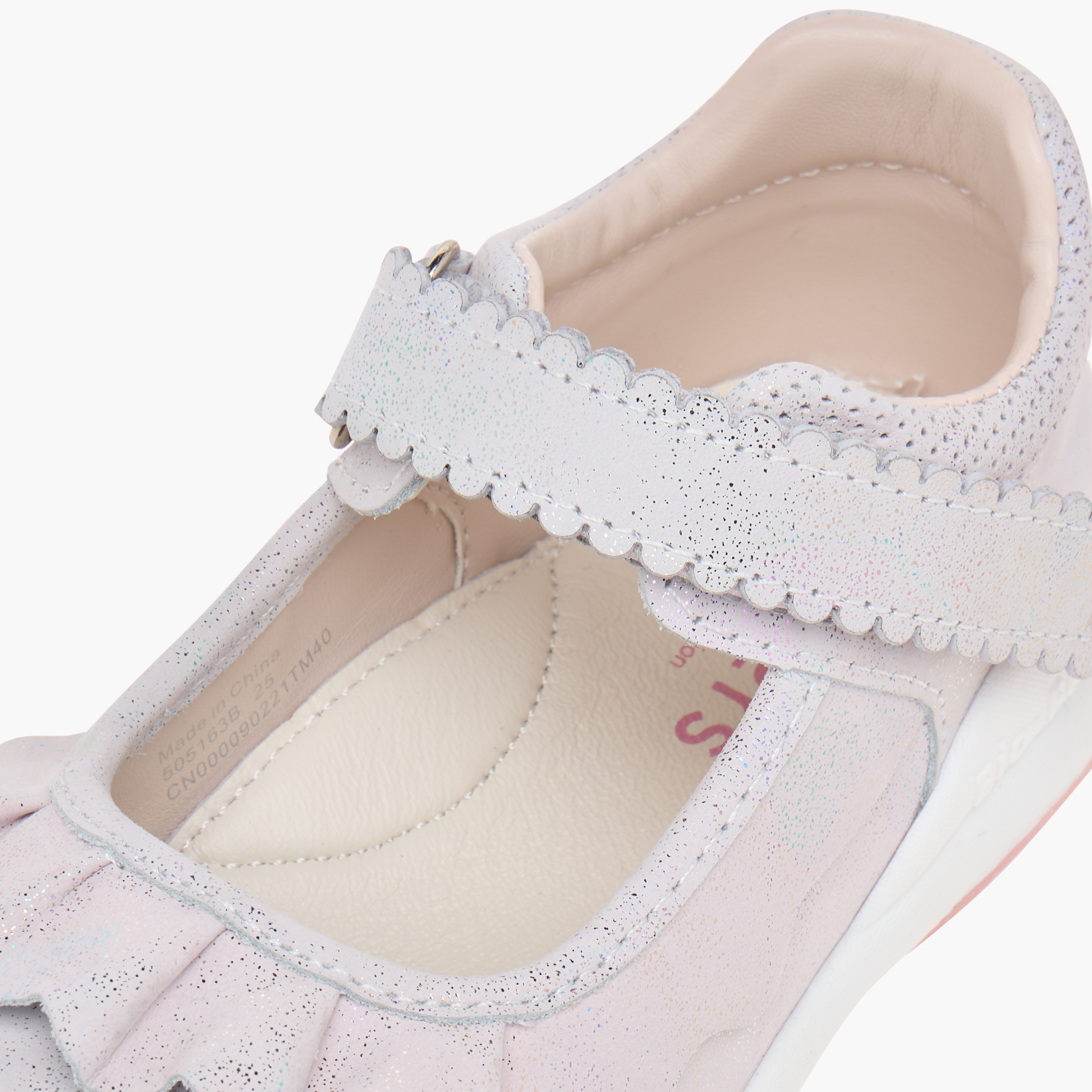 Juniors Textured Mary Jane Shoes with Hook and Loop Closure-girls-shoes-maryjanes-image-5