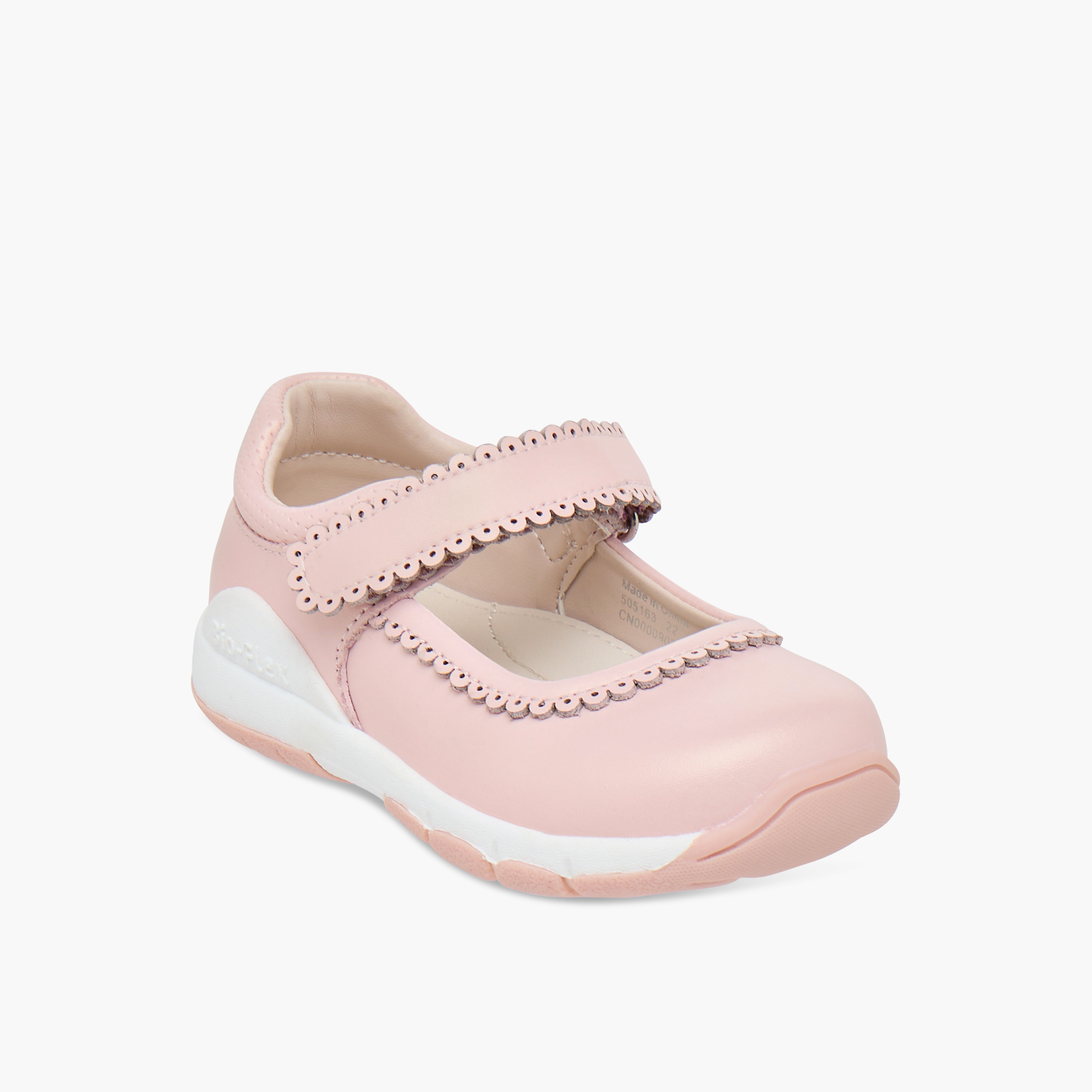 Barefeet Textured Mary Jane Shoes with Hook and Loop Closure-girls-shoes-maryjanes-image-2