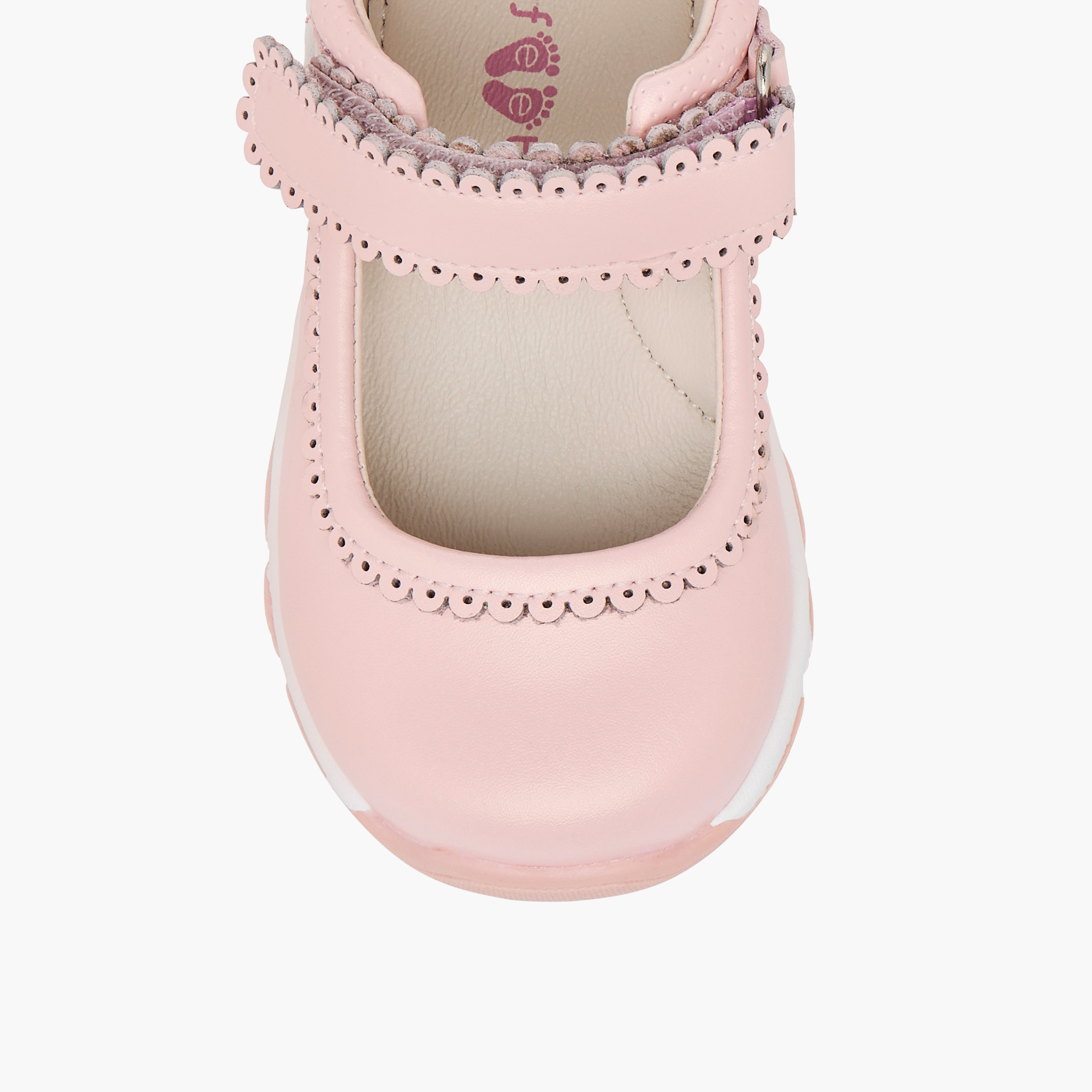 Barefeet Textured Mary Jane Shoes with Hook and Loop Closure-girls-shoes-maryjanes-image-10