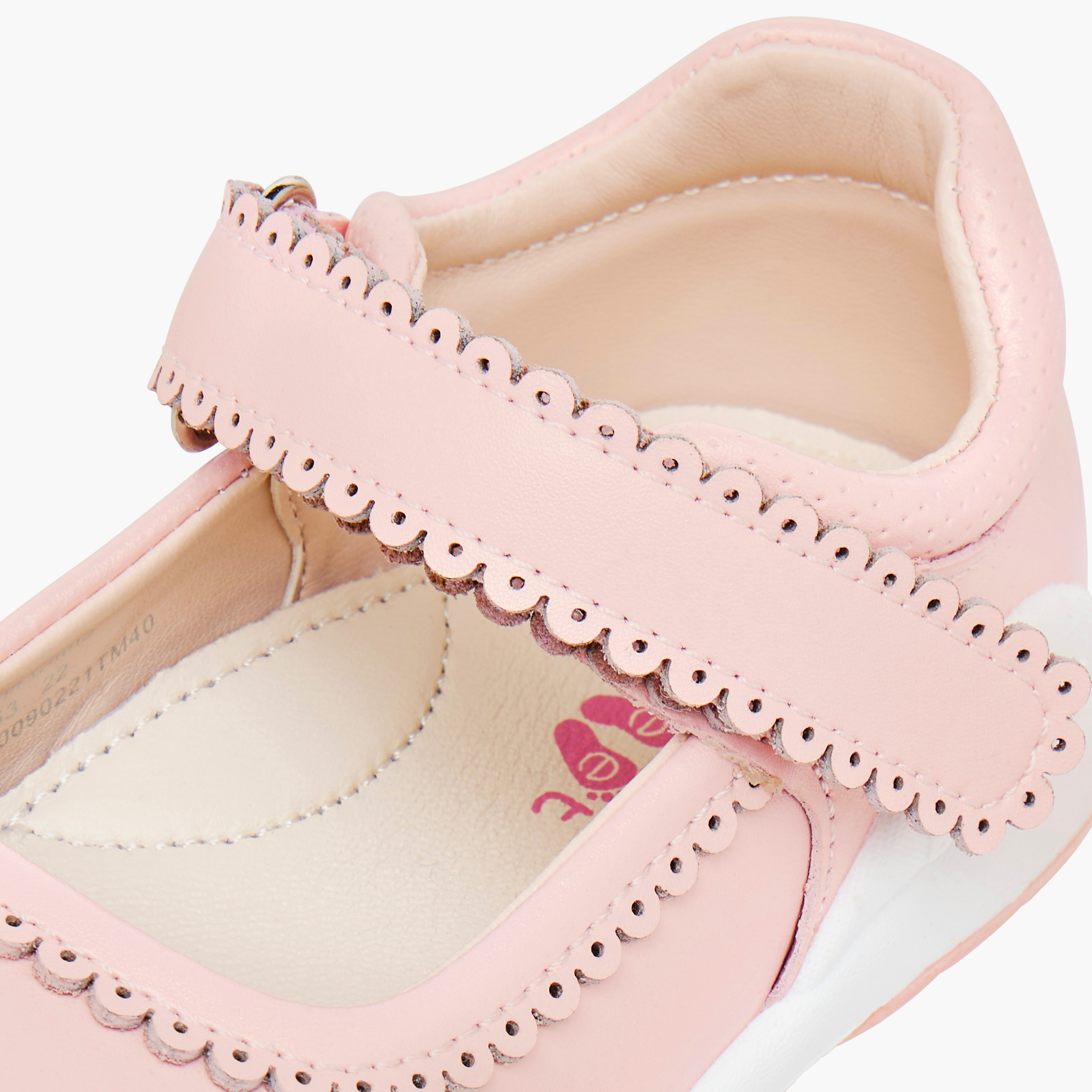 Barefeet Textured Mary Jane Shoes with Hook and Loop Closure-girls-shoes-maryjanes-image-5