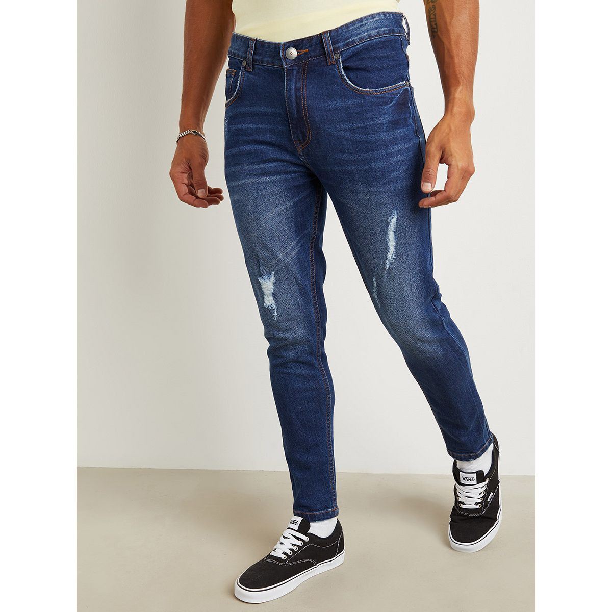 Styli Light Distressed Washed Slim Fit Jeans-men-clothing-jeans-image-1