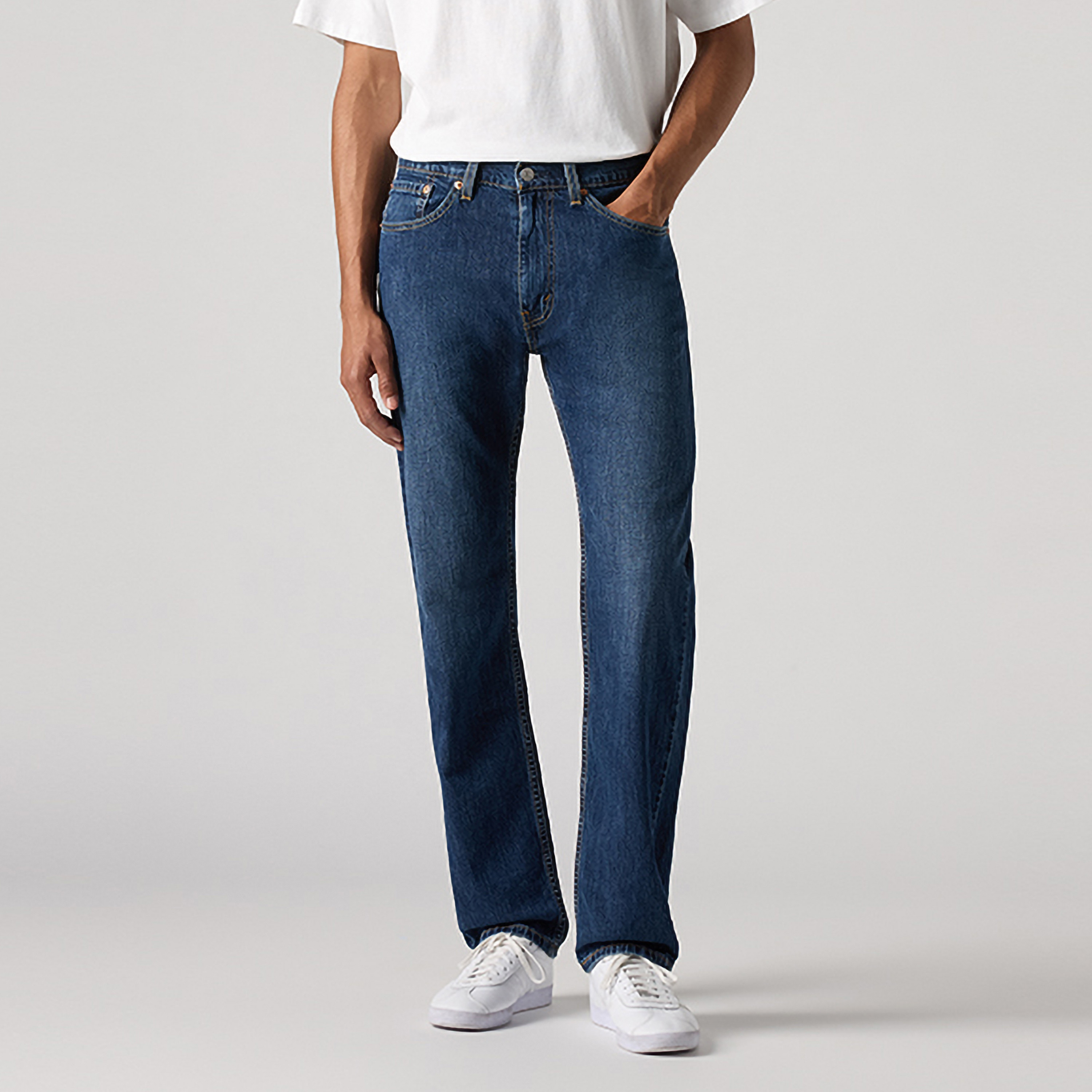 Levi's 505 Regular Fit Blue 5 Pocket Men's Jeans Inseam 32-men-clothing-bottoms-jeans-image-1