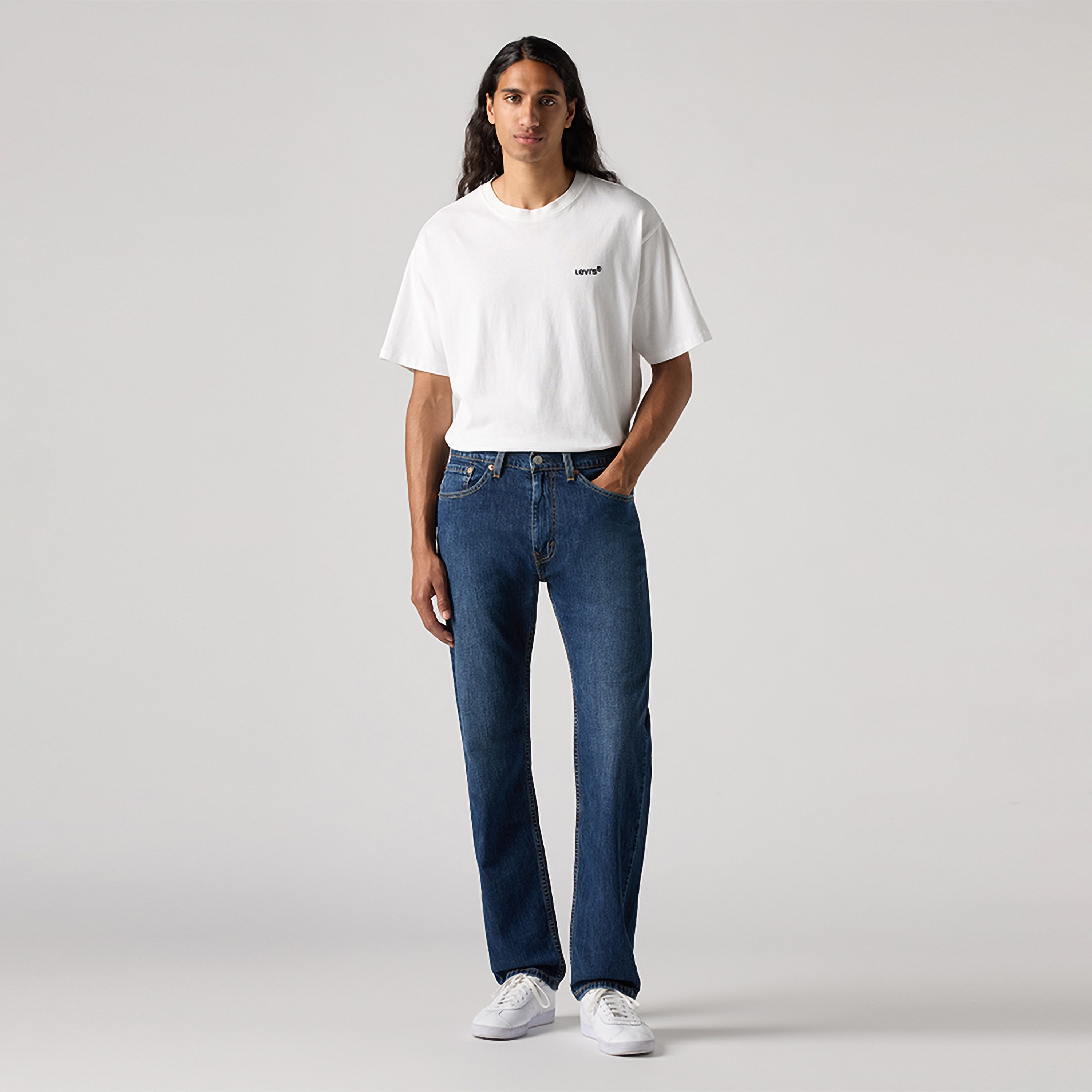 Levi's 505 Regular Fit Blue 5 Pocket Men's Jeans Inseam 32-men-clothing-bottoms-jeans-image-2