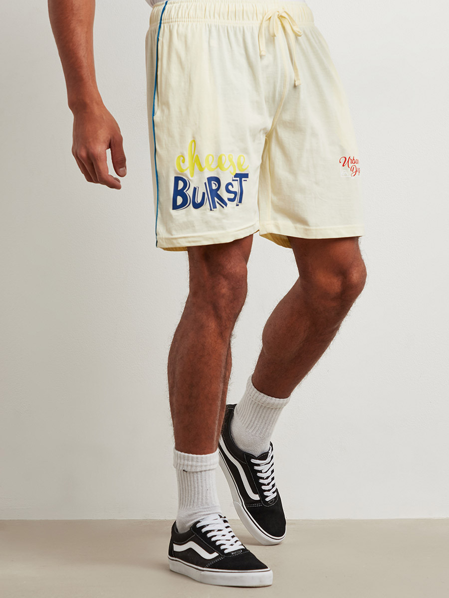 Styli Cheese Burst Printed Casual Jersey Shorts-men-clothing-bottoms-shorts-image-1