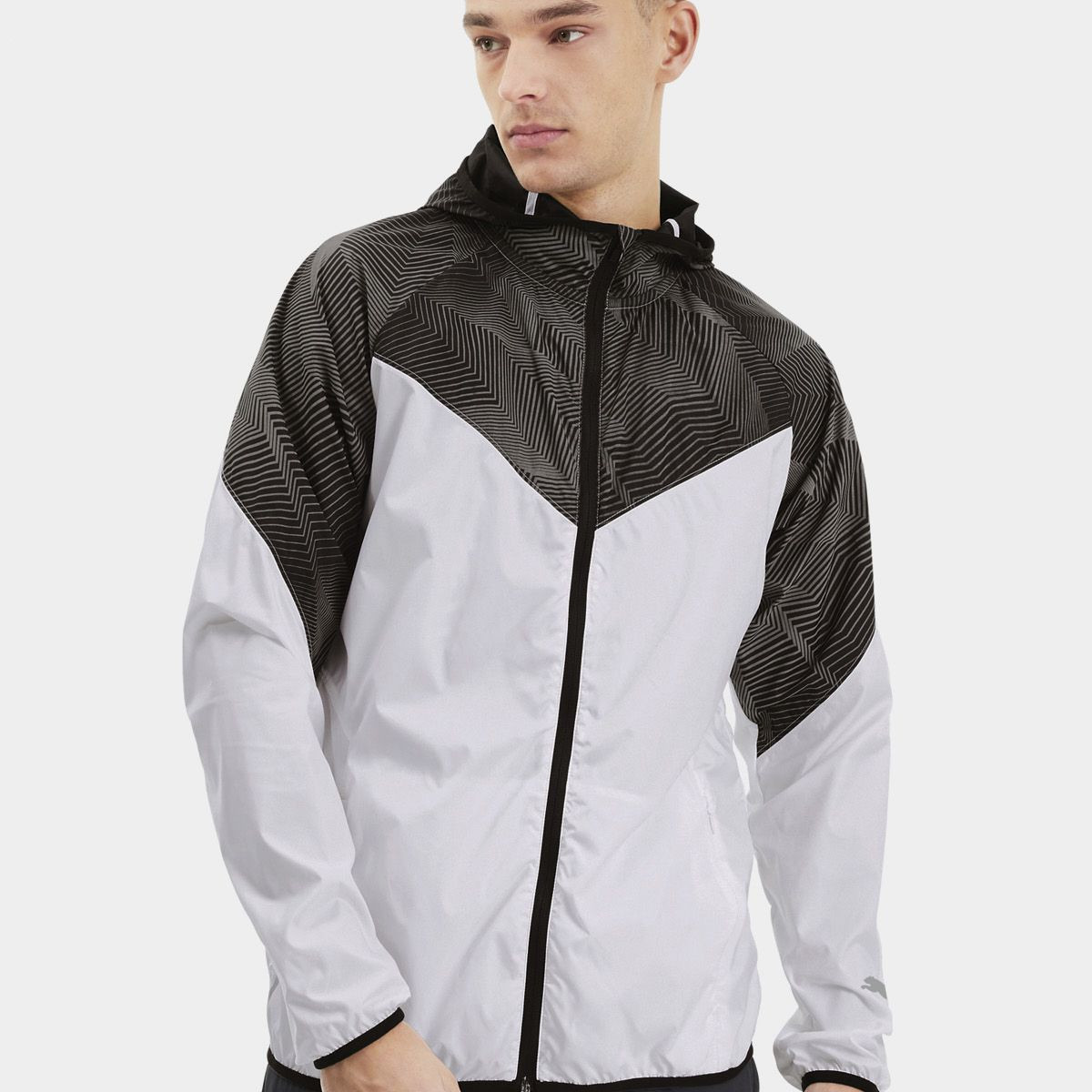 Puma Last Lap Color Block Hooded Jacket with Full Zip Closure