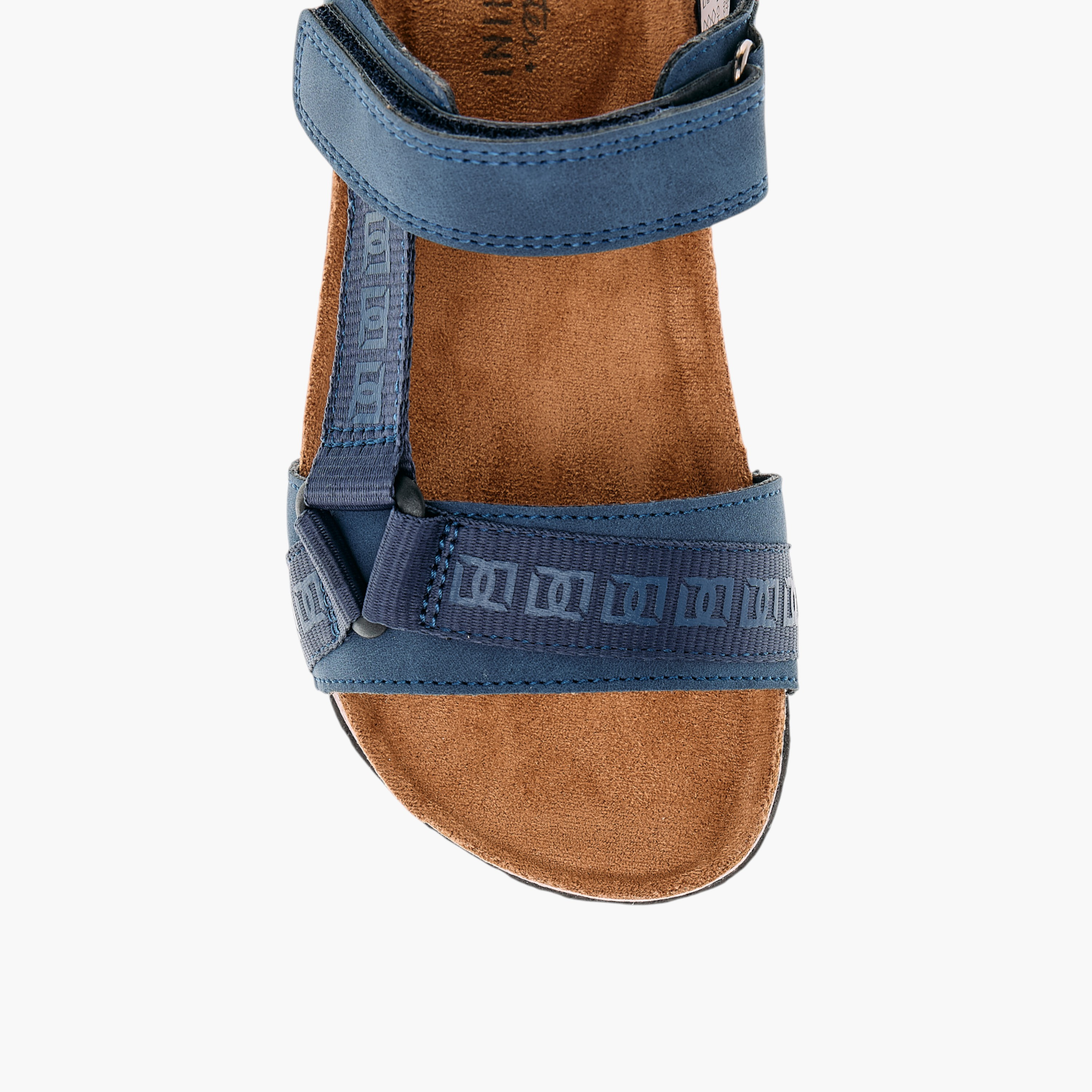 Mister Duchini Monogram Print Strap Sandals with Hook and Loop Closure-boys-shoes-sandals-image-3