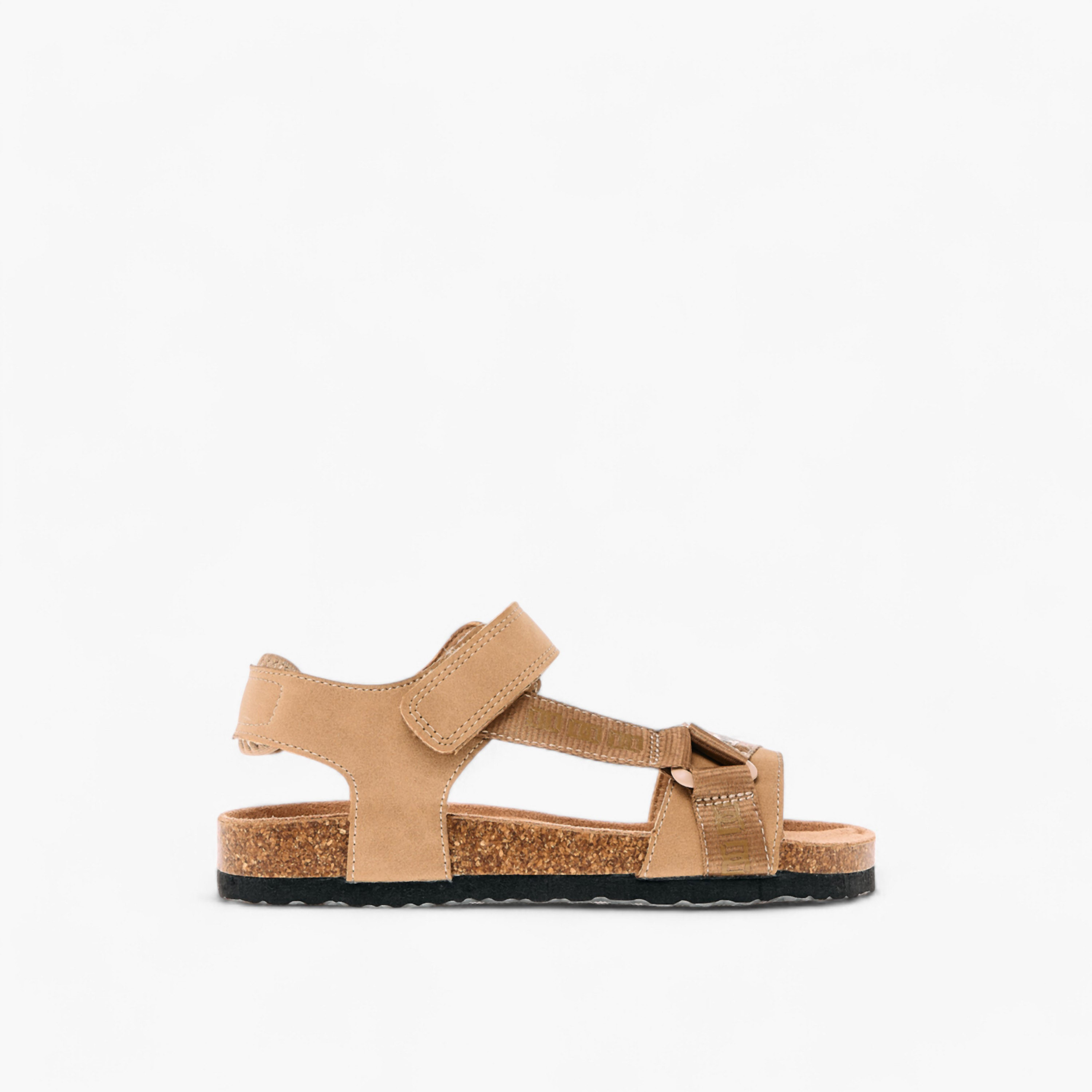 Mister Duchini Monogram Print Strap Sandals with Hook and Loop Closure-boys-shoes-sandals-image-2