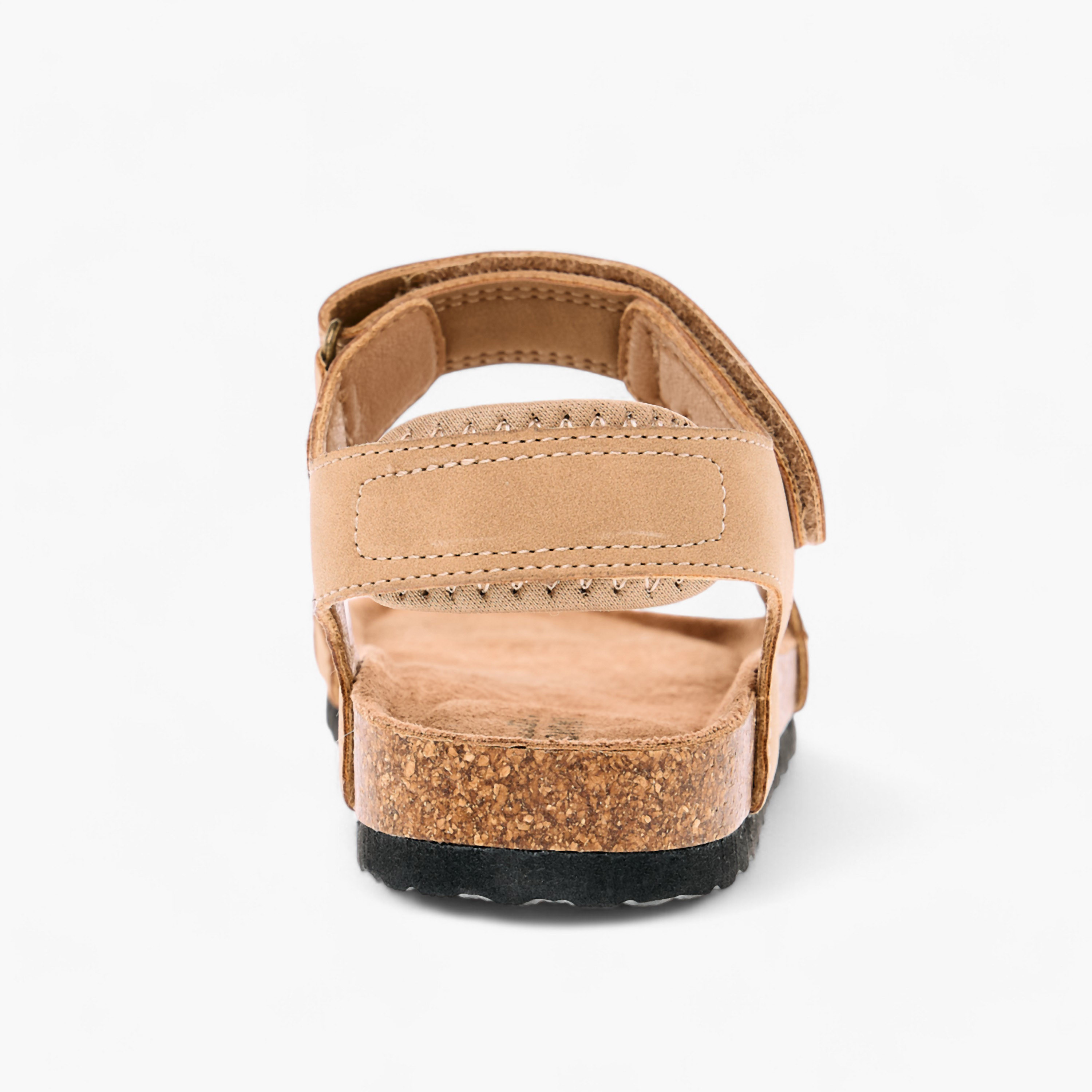 Mister Duchini Monogram Print Strap Sandals with Hook and Loop Closure-boys-shoes-sandals-image-4