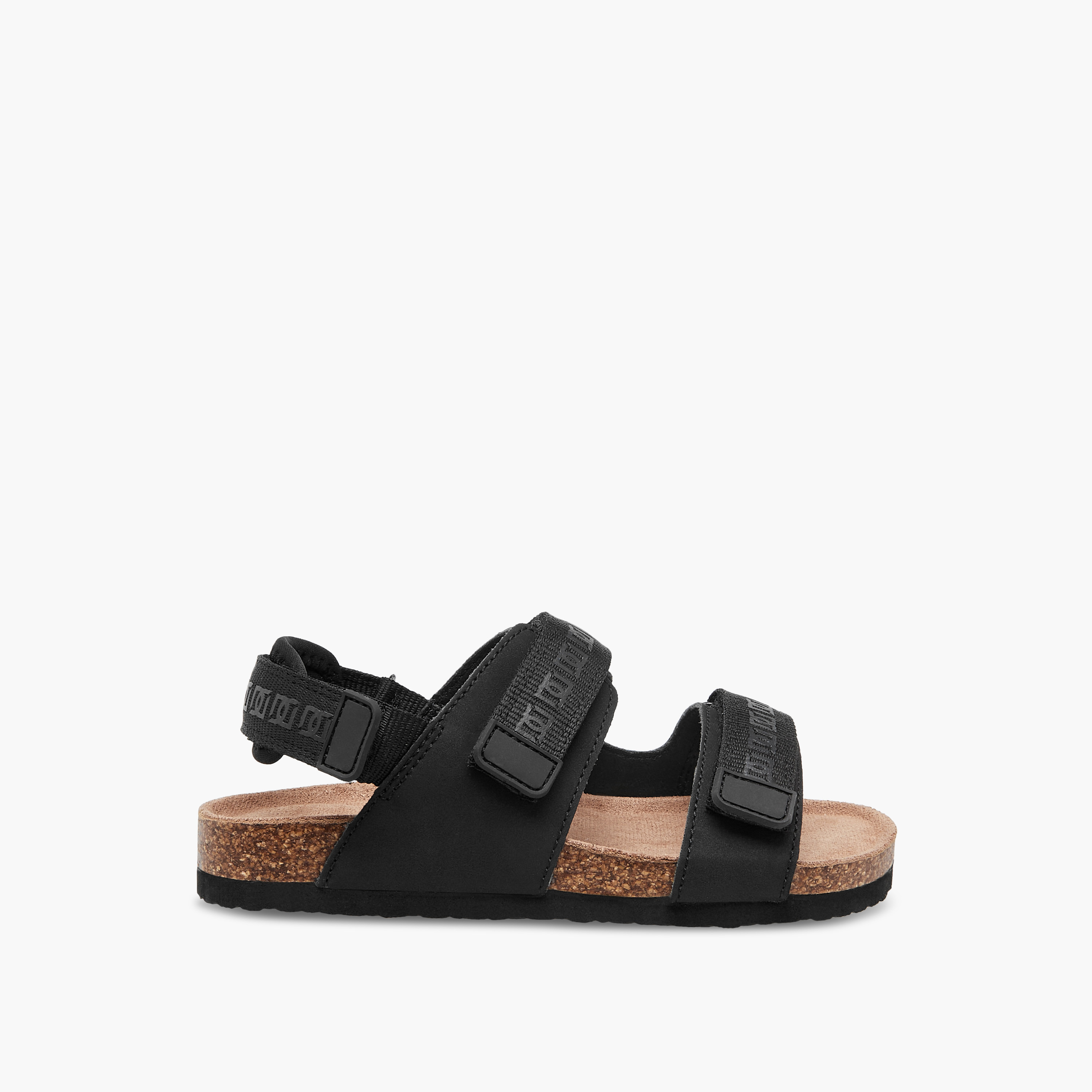 Mister Duchini Monogram Textured Sandals with Hook and Loop Closure-boys-shoes-sandals-image-2
