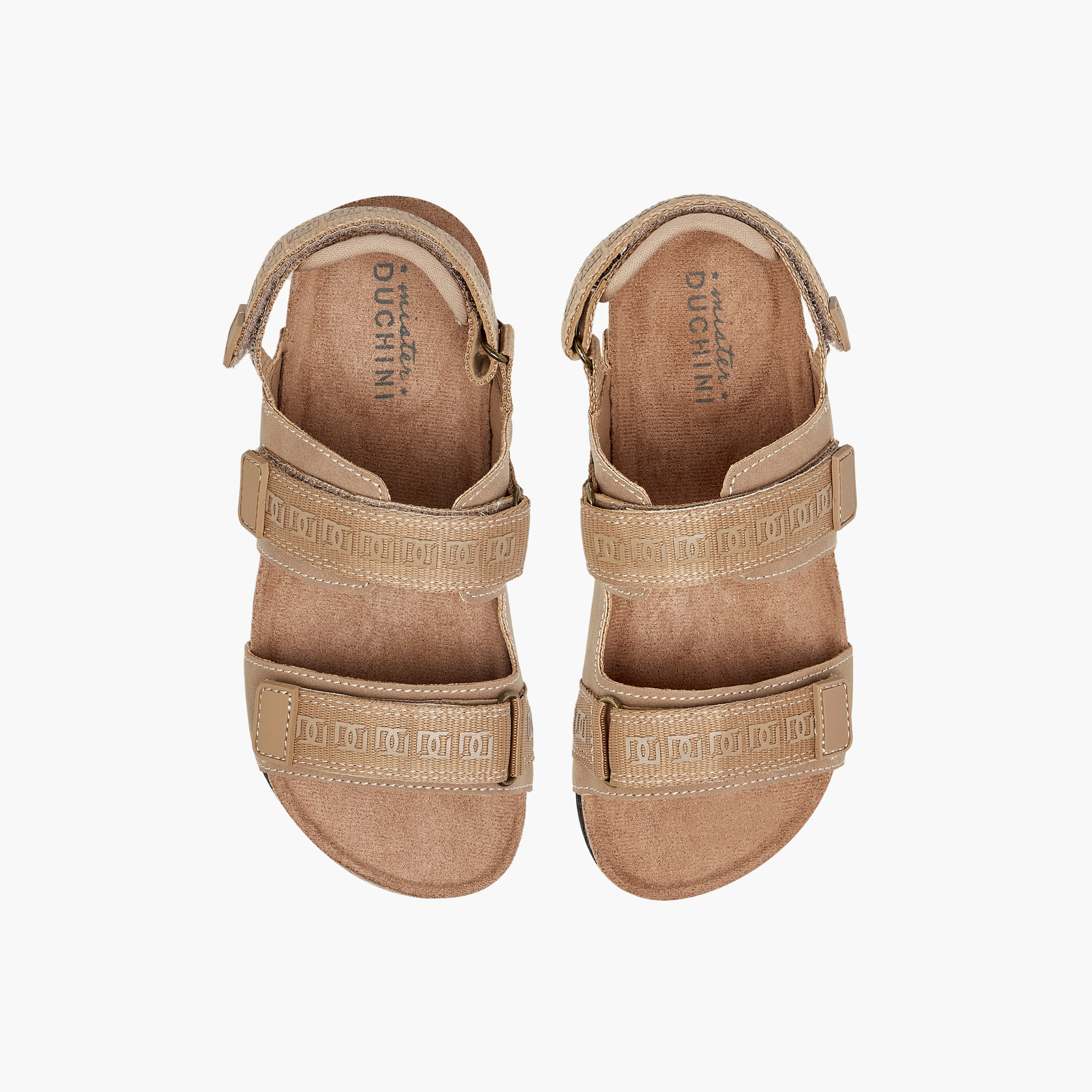 صندل بملمس مونوجرام بارز وشريط إغلاق لاصق من مستر دوتشيني-boys-shoes-sandals-image-1