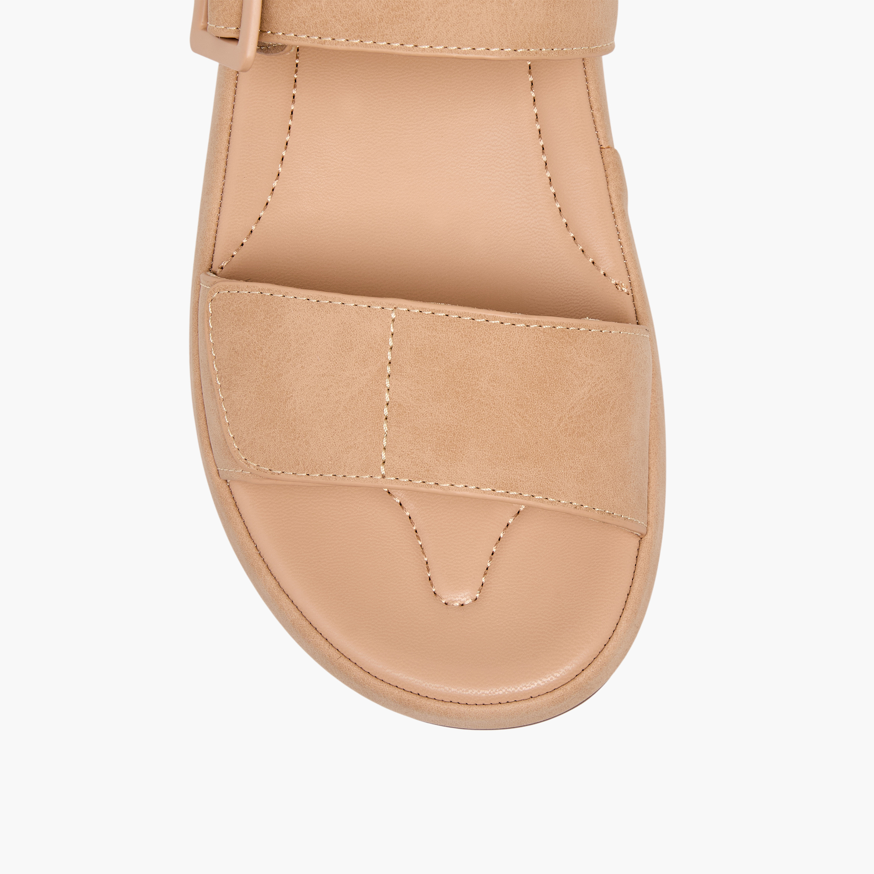 Le Confort Women Suede Buckle Detail Hook & Loop Sandals-women-shoes-sandals-flats-image-7