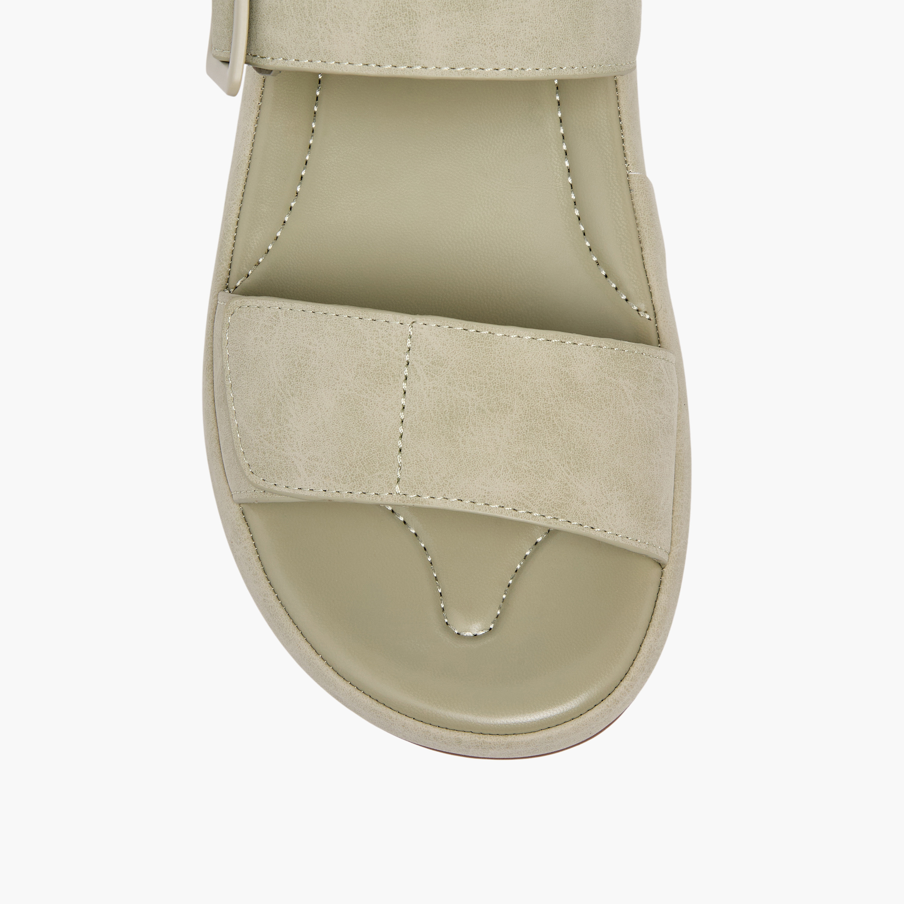 Le Confort Women Suede Buckle Detail Hook & Loop Sandals-women-shoes-sandals-flats-image-7