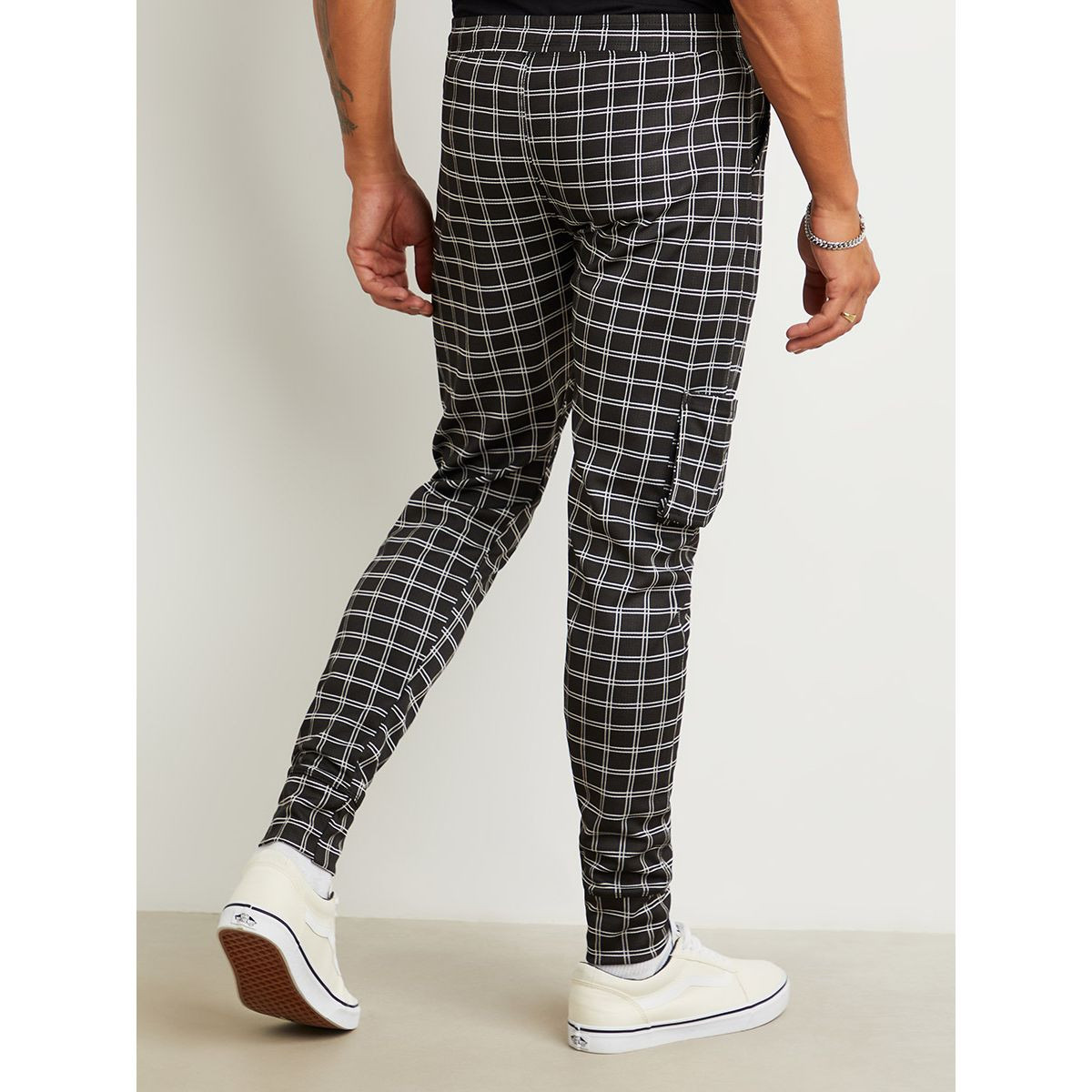 Styli Grid Check Print Jogger with Side Pocket-men-clothing-bottoms-joggers-image-3