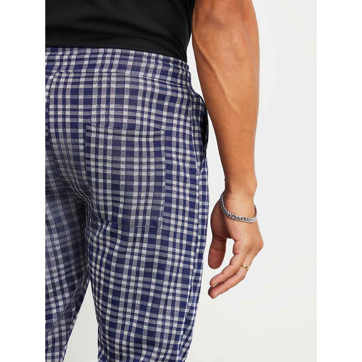 Styli Checked Jogger with Adjustable Drawstring Waist-men-clothing-bottoms-joggers-image-3