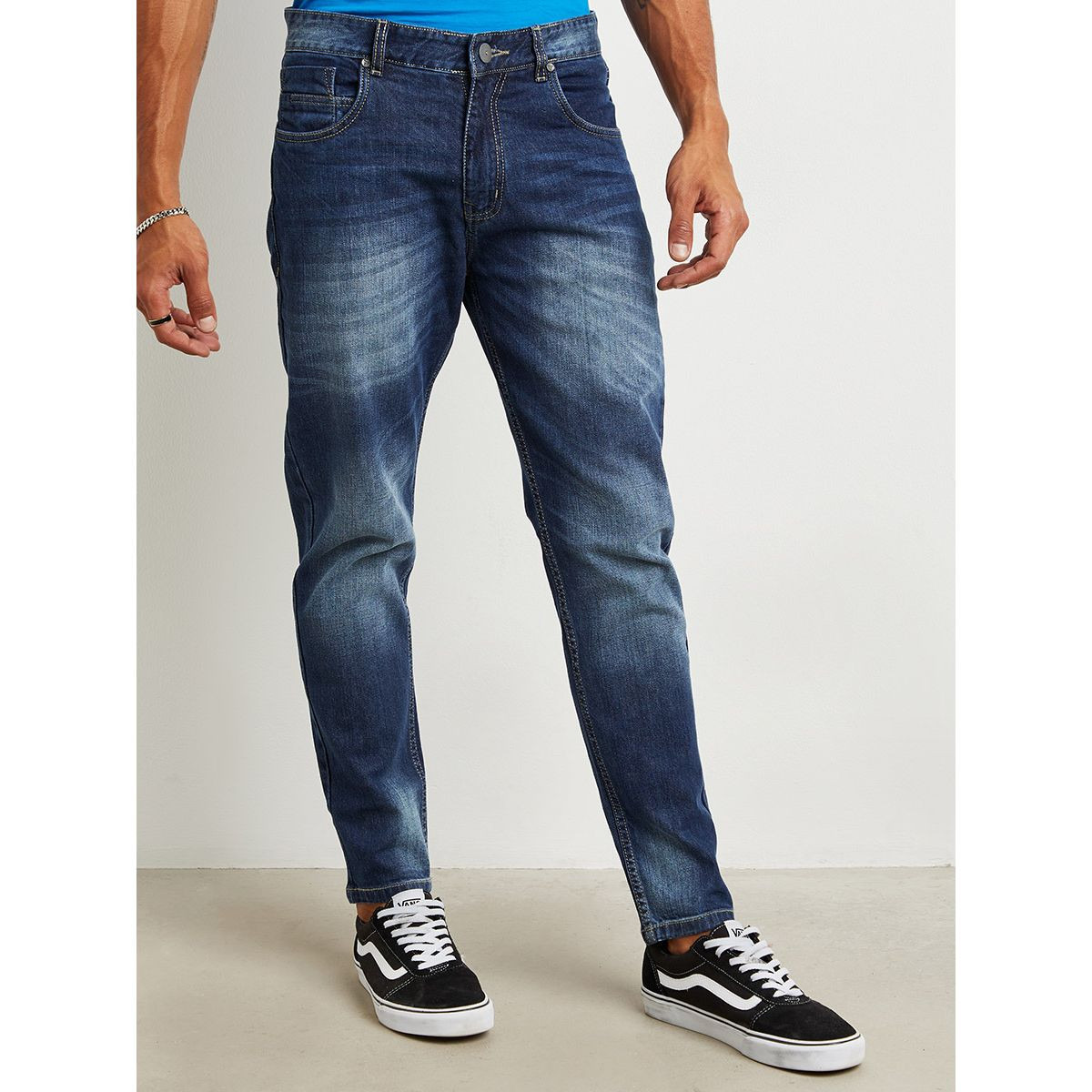 Washed Whiskers Detail Slim Fit Jeans with Belt Loops-men-clothing-bottoms-jeans-image-1