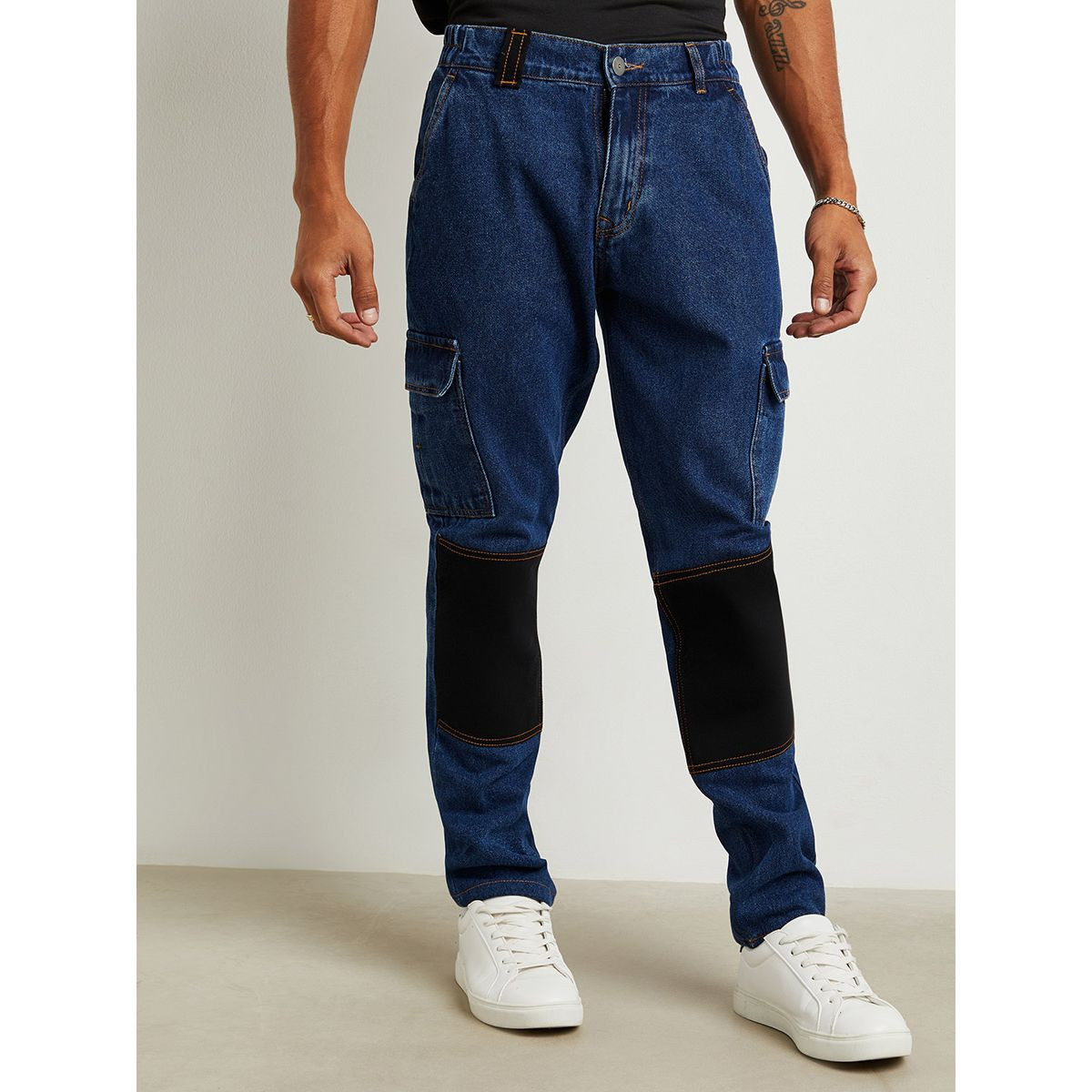 Styli Contrast Detail Regular Fit Utility Jeans-men-clothing-bottoms-jeans-image-1