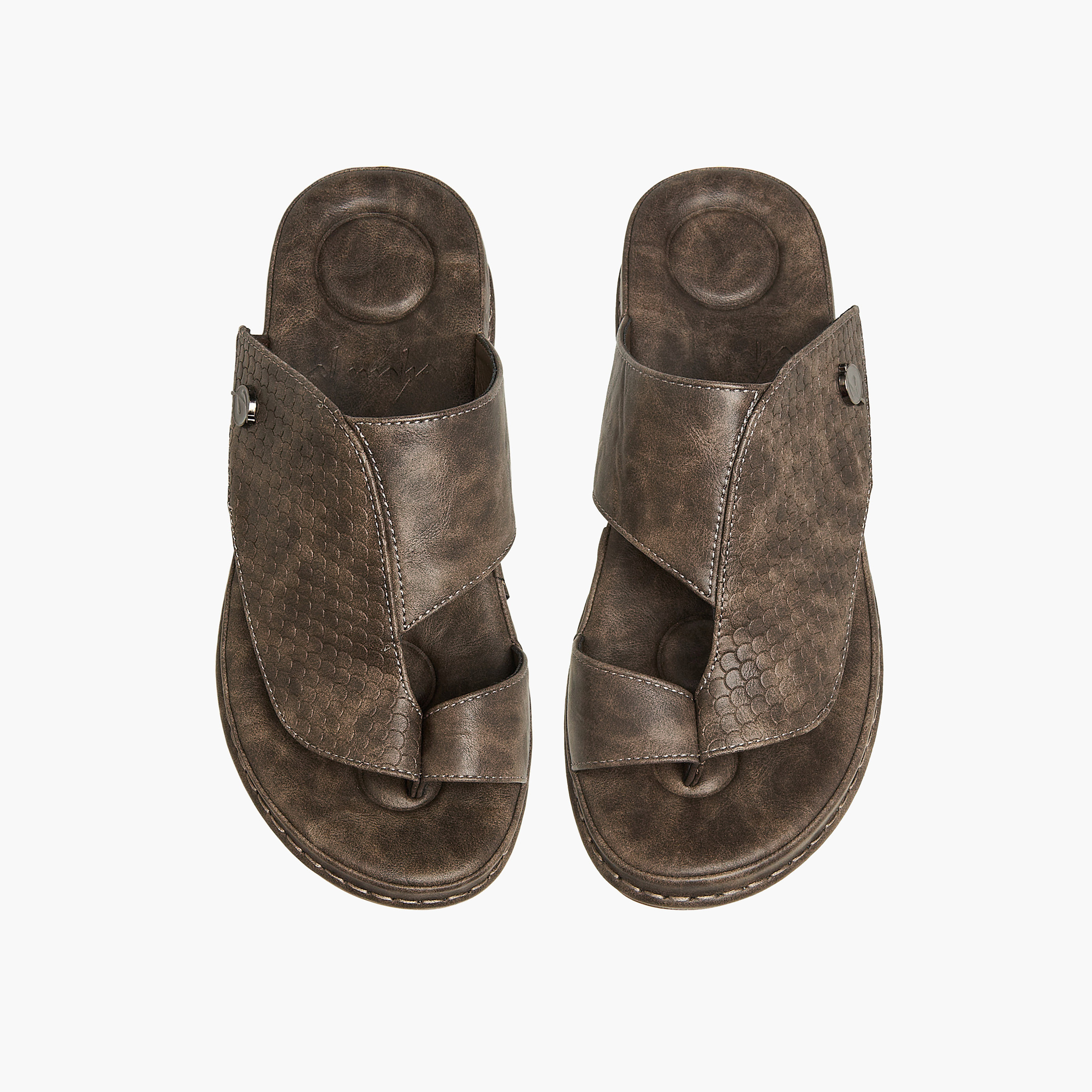 Al Waha Men Textured Arabic Sandals-men-shoes-sandals-image-1