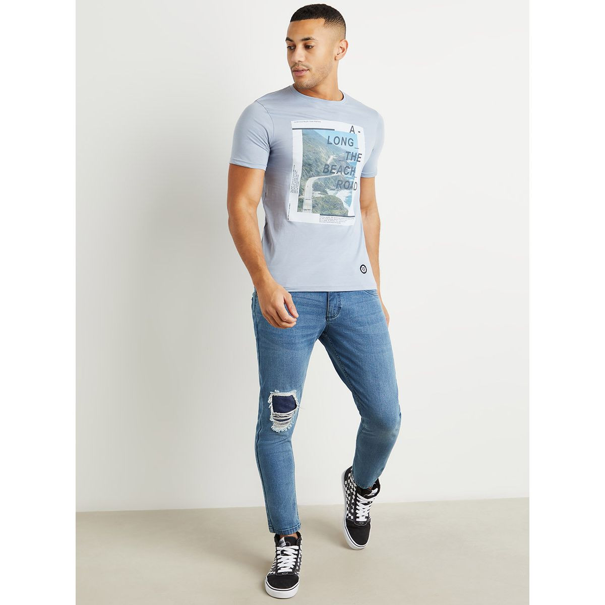 Styli Loving The Beach Graphic Print Round Neck T-shirt-men-clothing-tshirtsandpolos-tshirts-image-2