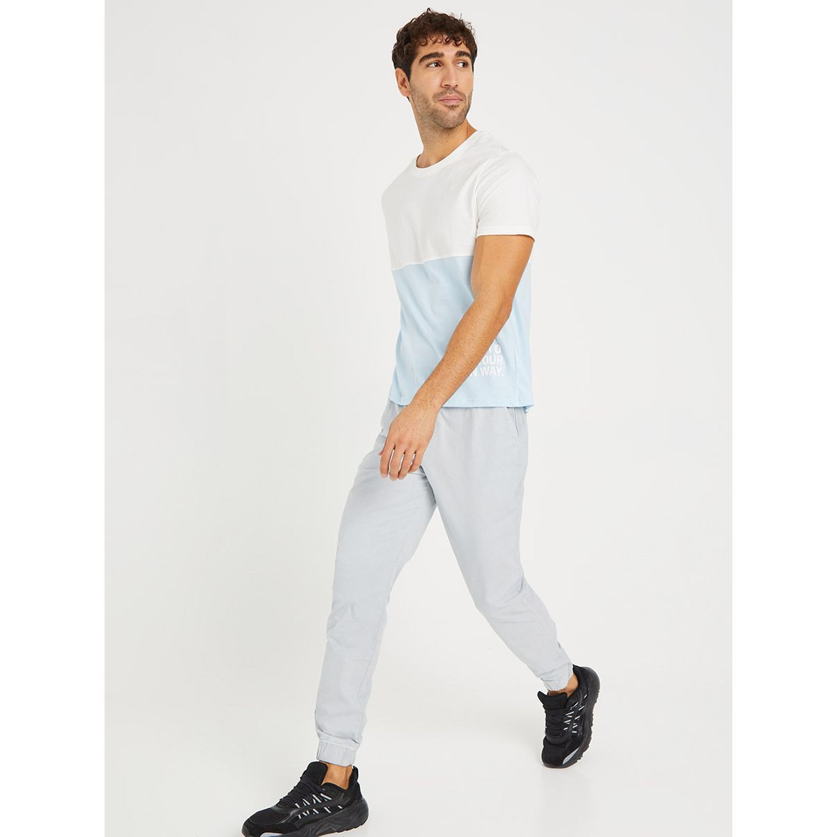 Styli Short Sleeves Cut and Sew Colorblock Printed Slim Fit T-shirt-men-clothing-tshirtsandpolos-tshirts-image-2