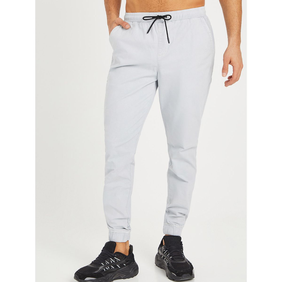 Styli Solid Jogger with Drawstring Closure and Pockets-men-clothing-bottoms-joggers-image-1