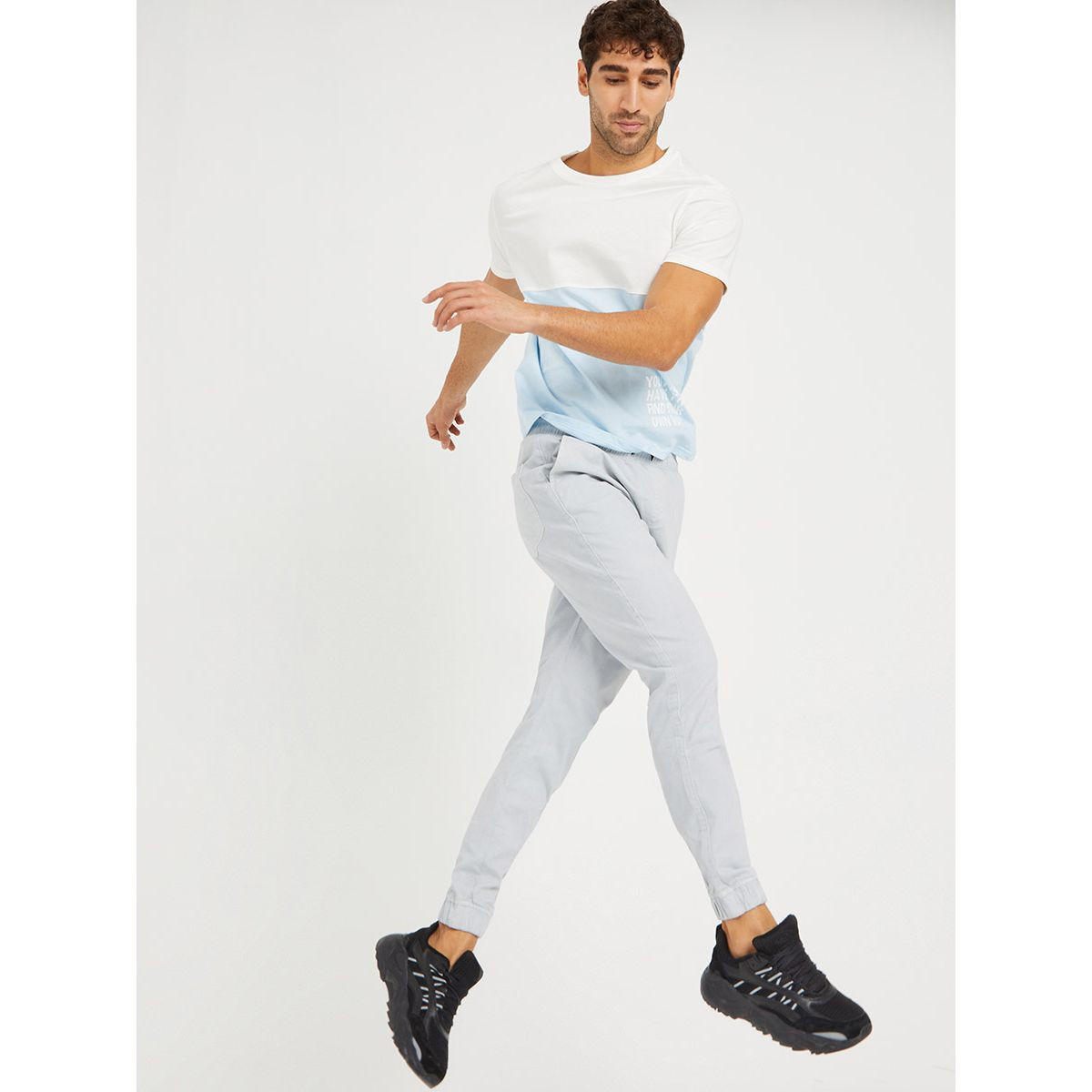 Styli Solid Jogger with Drawstring Closure and Pockets-men-clothing-bottoms-joggers-image-2