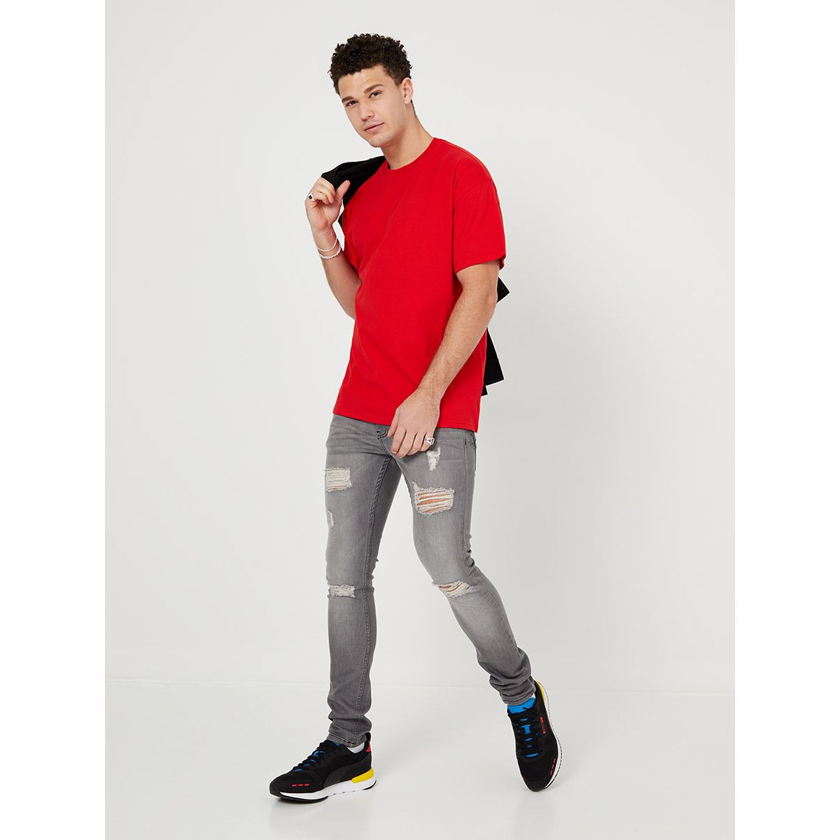 Styli Solid Crew Neck Oversized Cotton T-shirt-men-clothing-tshirtsandpolos-tshirts-image-2