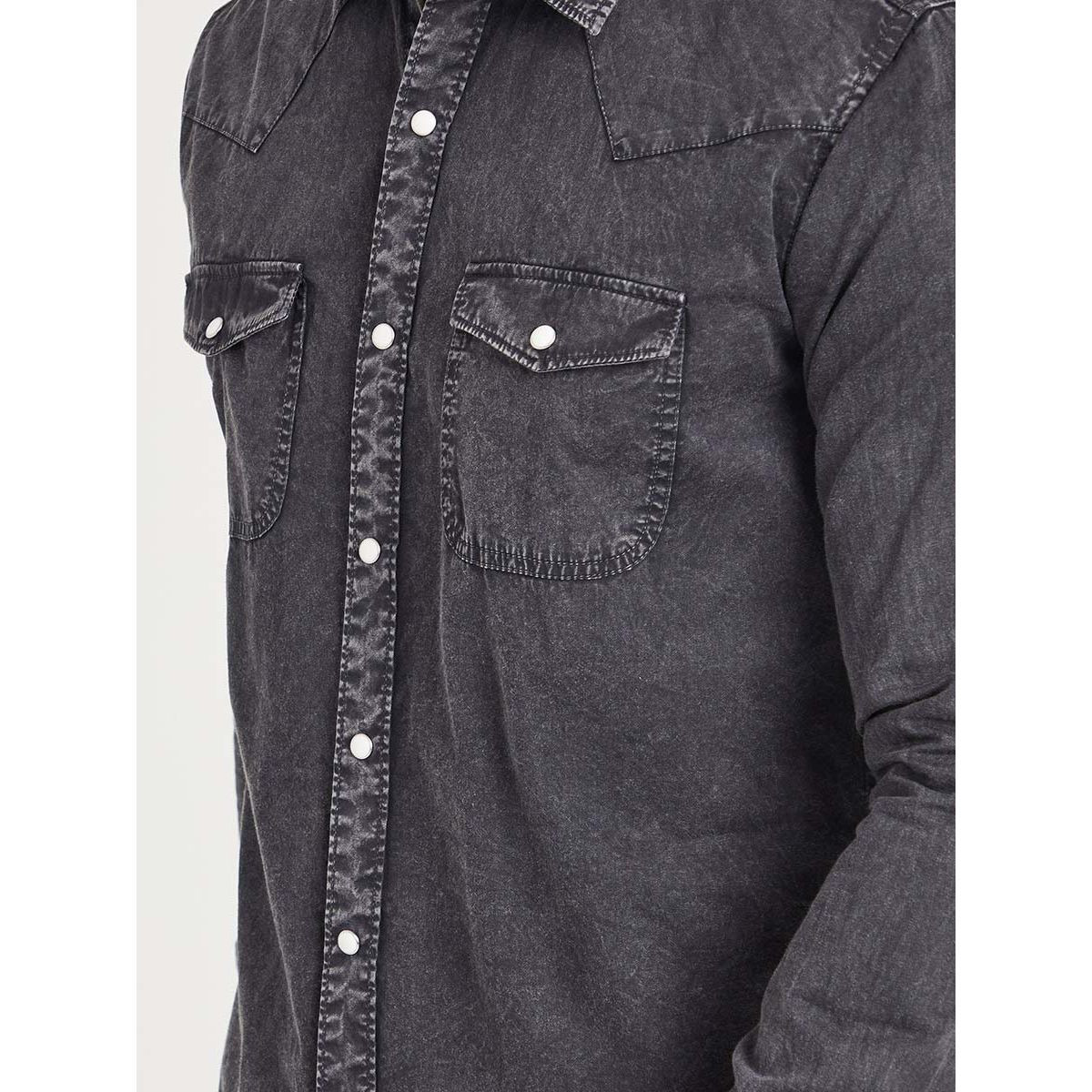 Styli Washed Denim Shirt With Snap Buttons-men-clothing-shirts-image-3