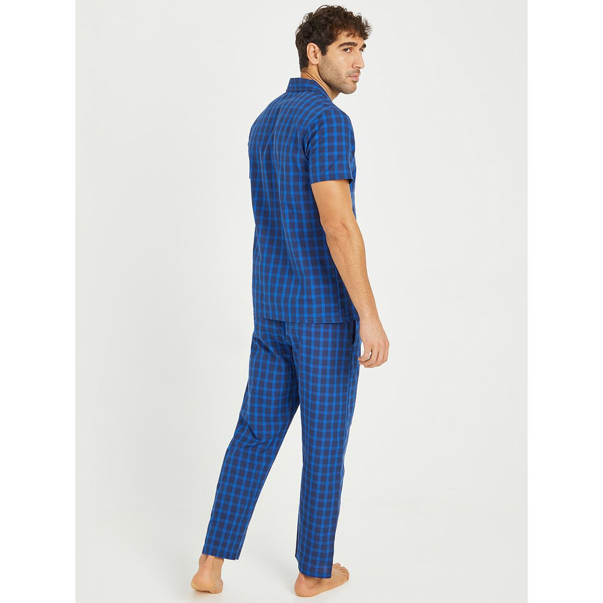 Styli Cotton Checked Short Sleeves Shirt and Pyjama Set-men-clothing-nightwear-sets-image-5