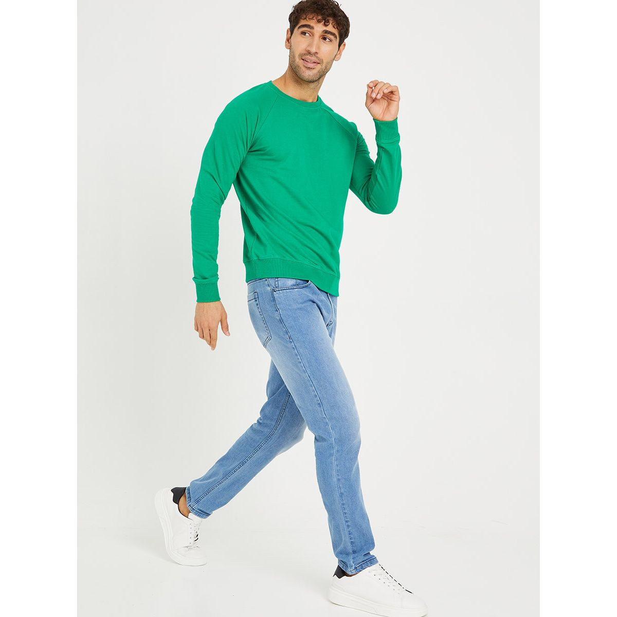 Styli Raglan Sleeves Crew Neck Knitted Regular Sweatshirt-men-winterwear-hoodiesandsweatshirts-image-2