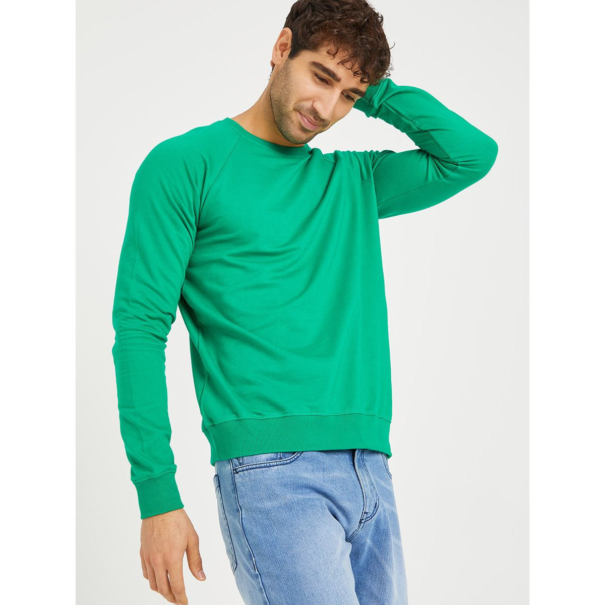 Styli Raglan Sleeves Crew Neck Knitted Regular Sweatshirt-men-winterwear-hoodiesandsweatshirts-image-3