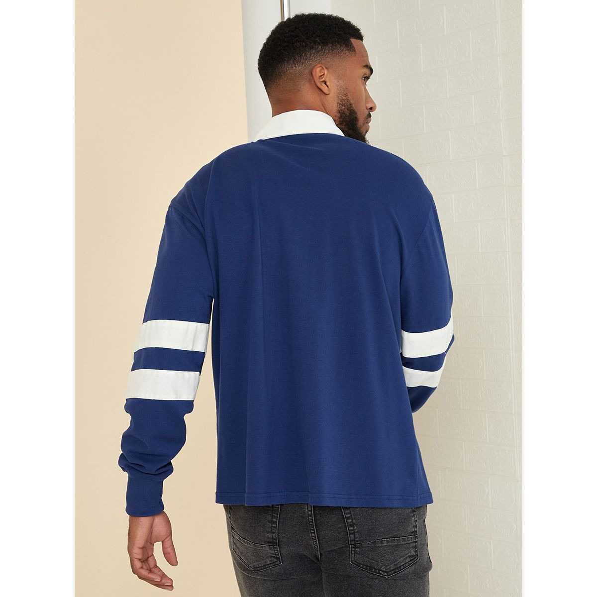 تيشيرت بولو بتداخل لون مغاير من ستايلي-men-clothing-tshirtsandpolos-tshirts-image-4