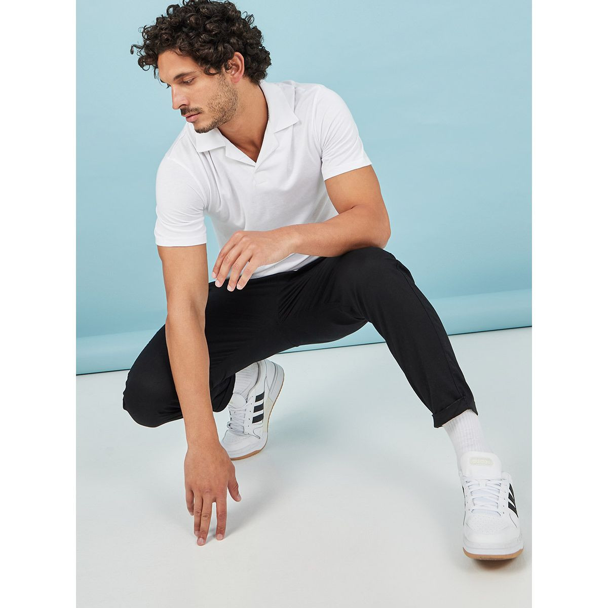 Styli Turn Up Hem Texture Woven Slim Fit Jogger-men-clothing-bottoms-joggers-image-1