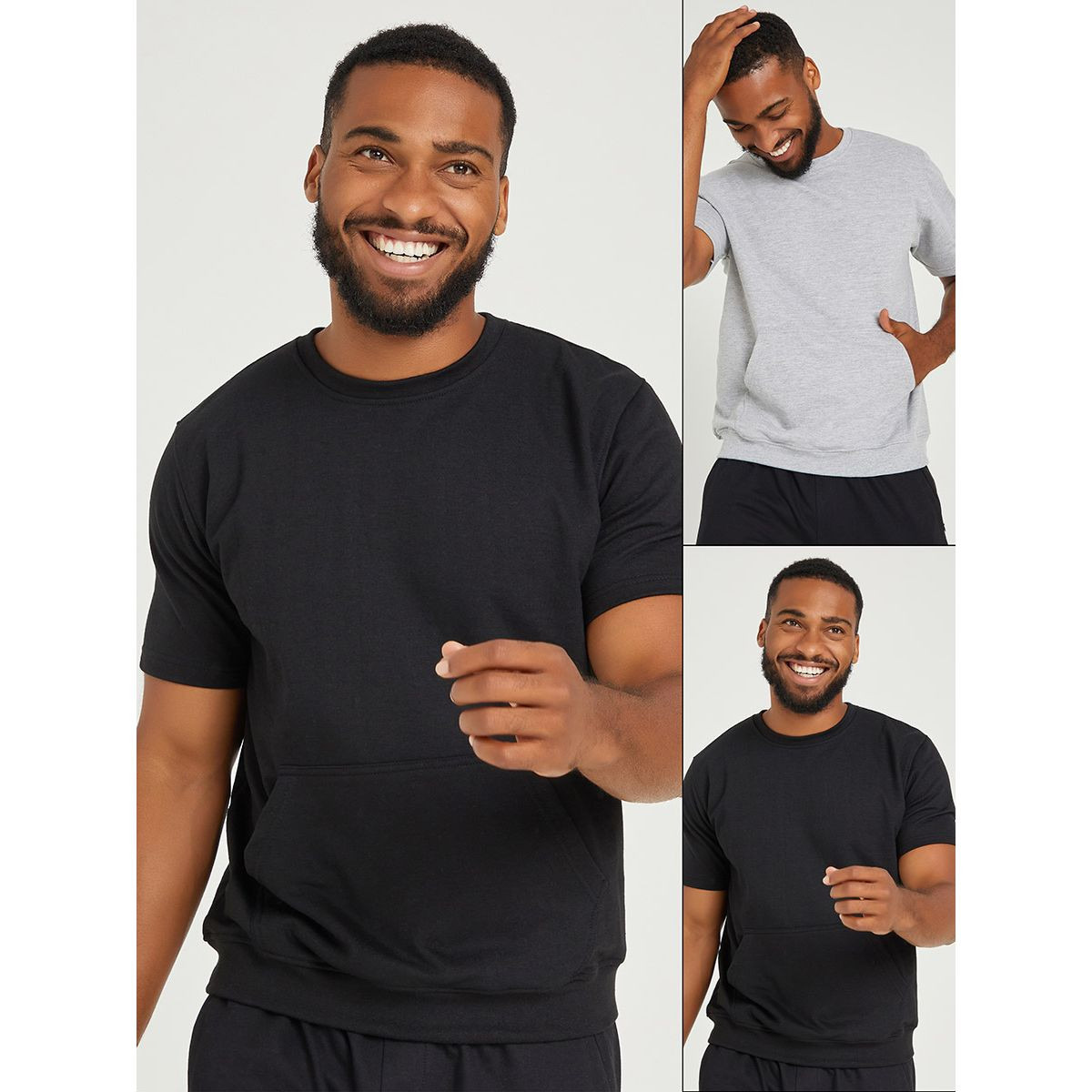 Styli Pack of 2 - Short Sleeves French Terry Sweatshirt-men-winterwear-hoodiesandsweatshirts-image-1