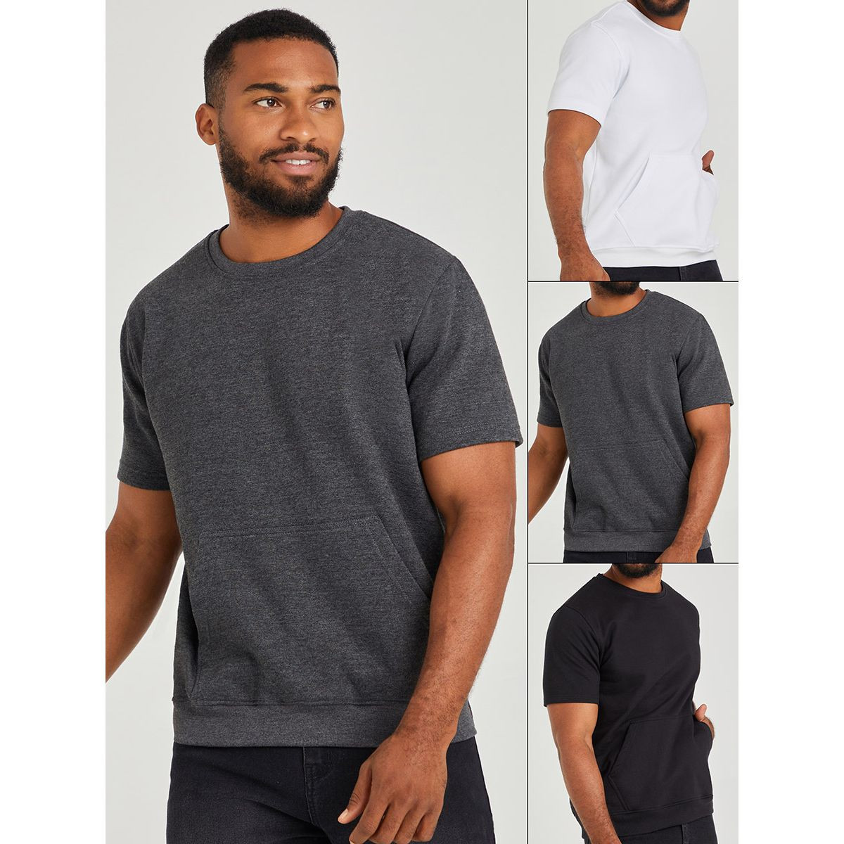 Styli Pack of 3 - Short Sleeves Fleece Sweatshirt-men-winterwear-hoodiesandsweatshirts-image-1